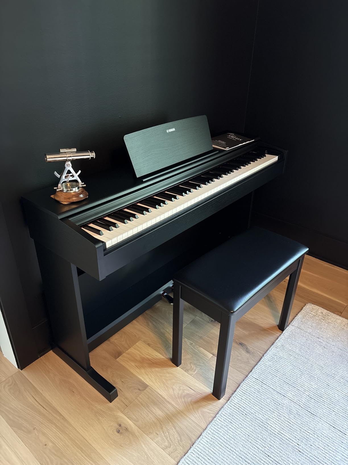 Yamaha Arius Series 88-Key Weighted Action Upright Digital Piano for Beginner and Intermediate Players, Dynamic Response, Grand Piano Sound, 3-pedal Unit, Upright Design, Bench Included, Black YDP105B customer photo 1