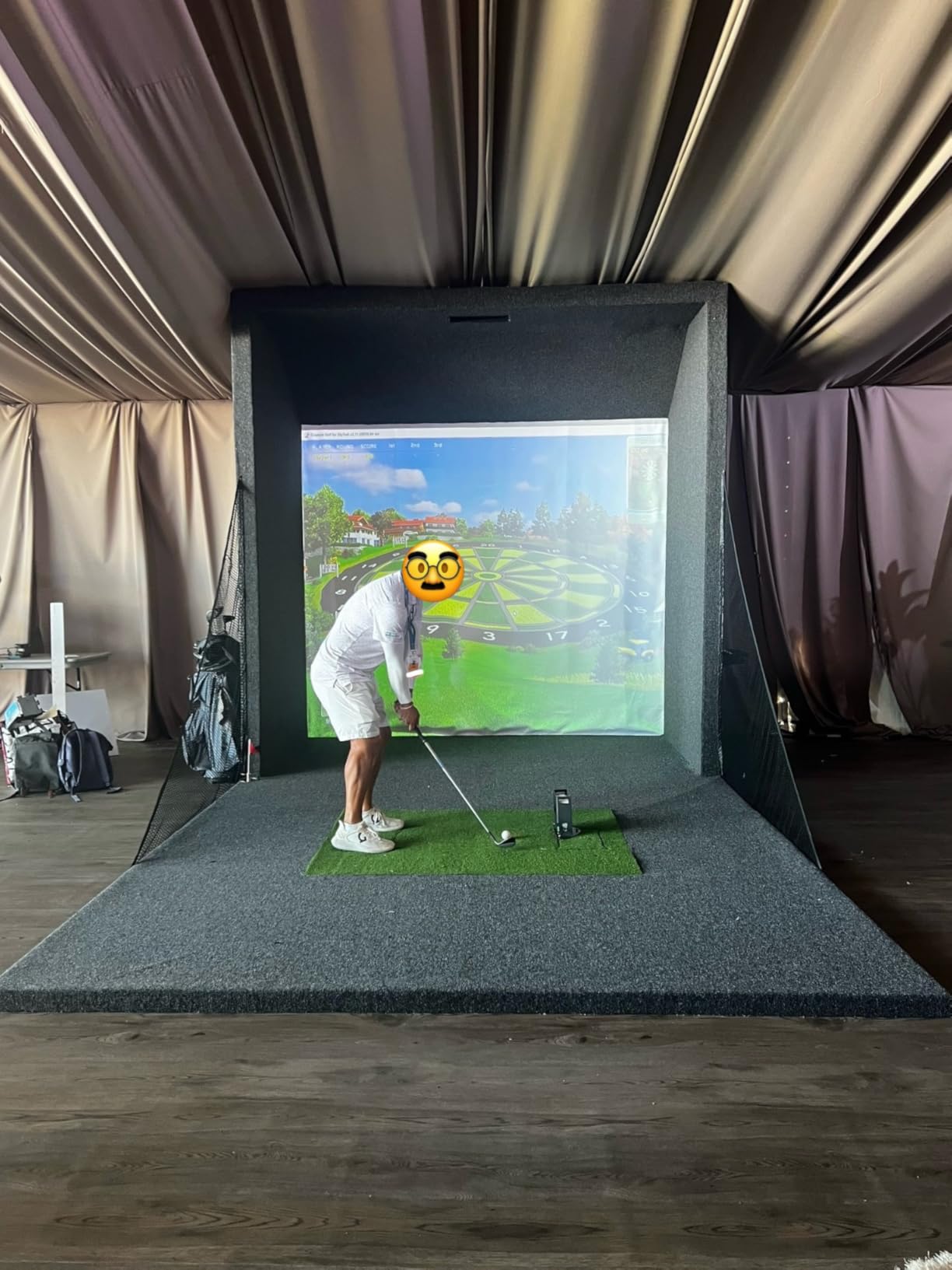 aikeec Golf Simulator Impact Screen: 7mm Thickened Golf Impact Screen for Indoor/Home/Garage Training - Ultra Clear 10ft Impact Screen with 32 pcs Grommets Holes, 5 Size Options customer photo 1