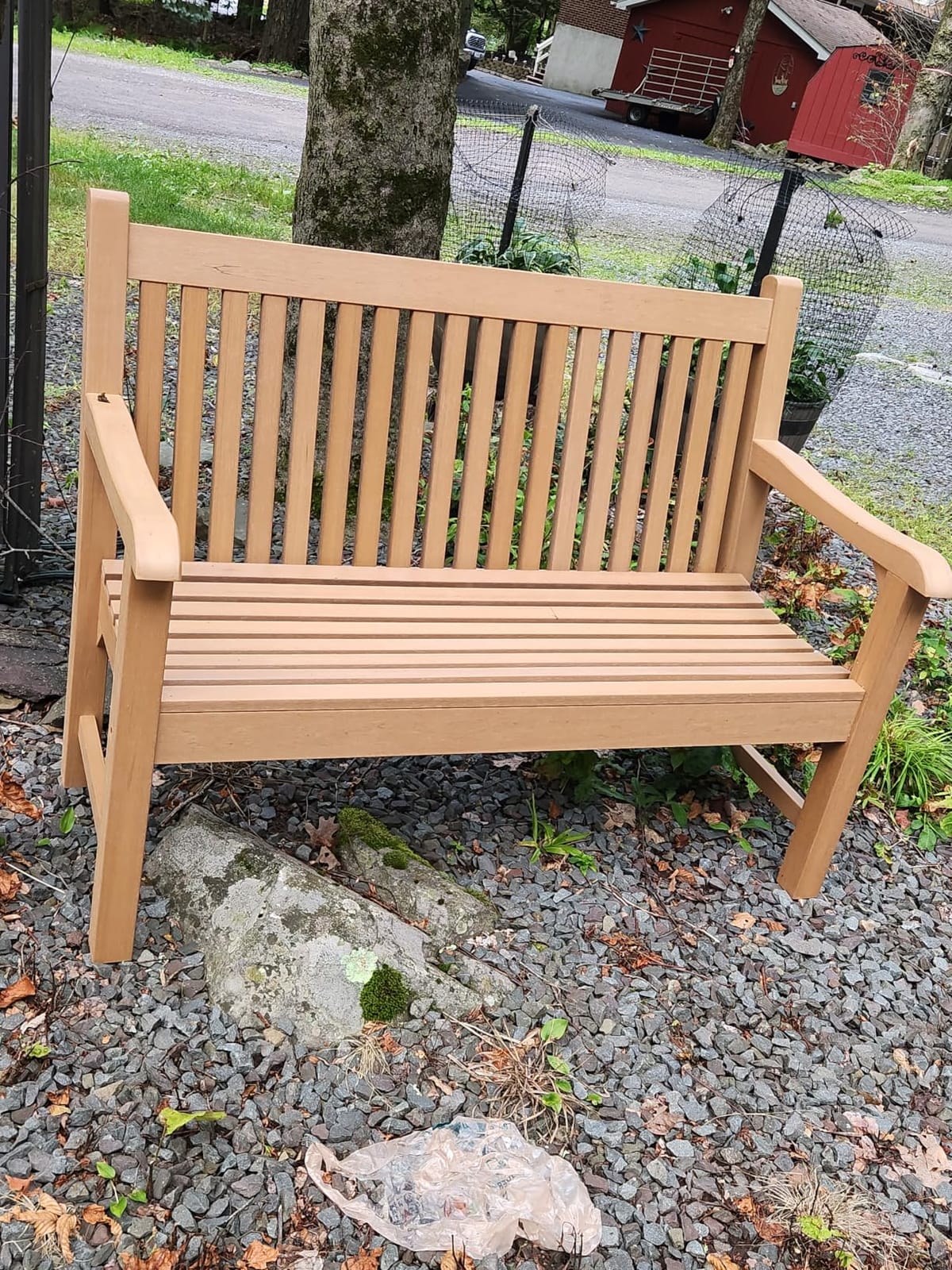Psilvam 2-Person Outdoor Bench with 700 Lbs Weight Capacity, Teak customer photo 1
