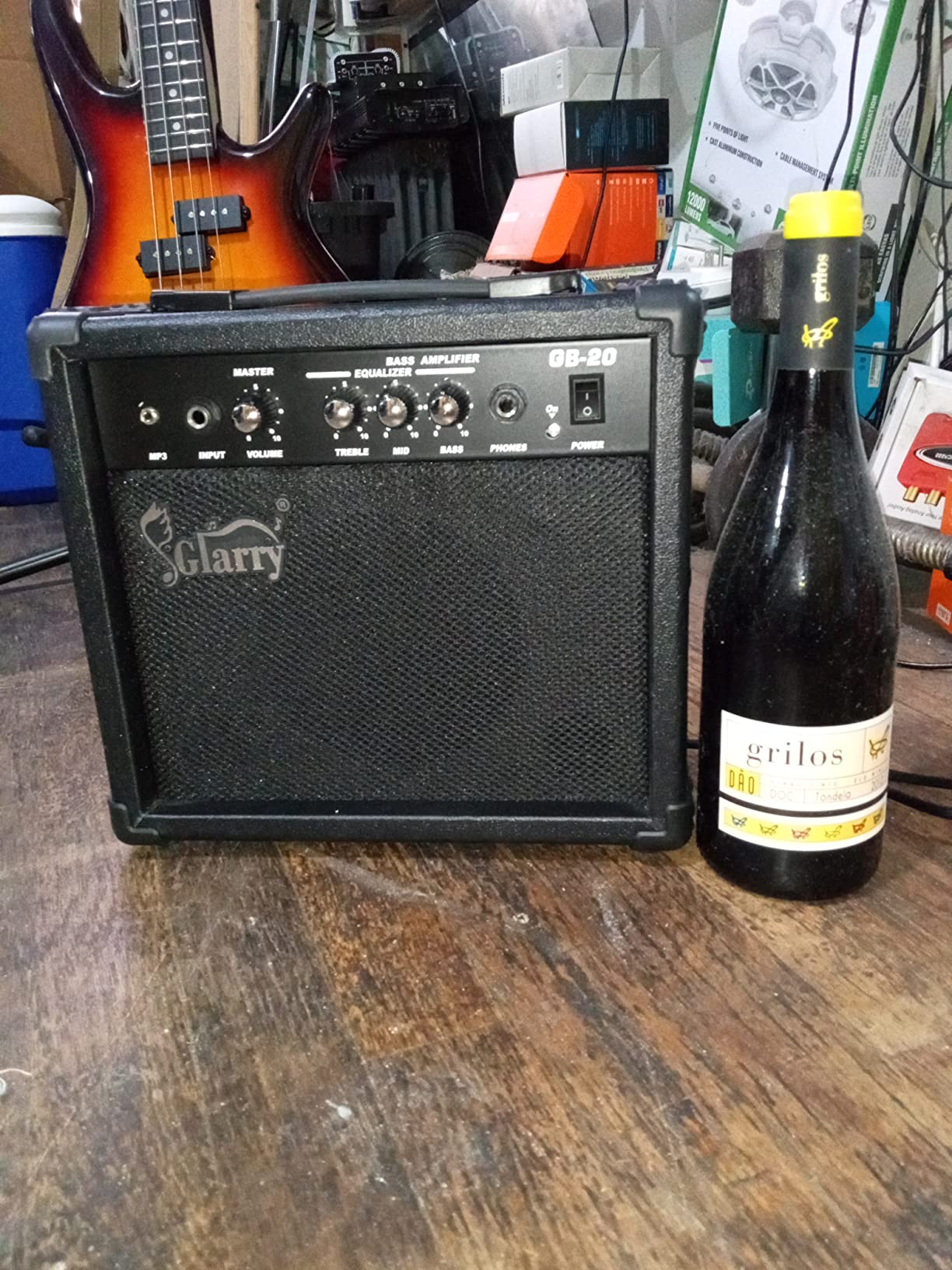 GLARRY Electric Bass Combo Amp, Portable Amp with Headphone MP3 Input, 20W Practice Bass Guitar Amplifier Speaker Accessories with Bass, Volume, Treble, and Middle Controls customer photo 1