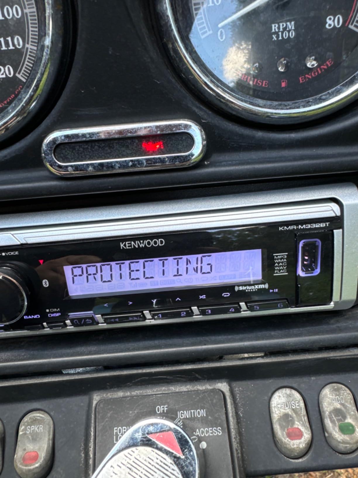 KENWOOD KMR-M332BT Car & Marine Stereo - Single Din, Bluetooth Audio, USB MP3, Aux in, AM FM Radio SiriusXM Ready, Weatherproof, Multi Color Illumination customer photo 1