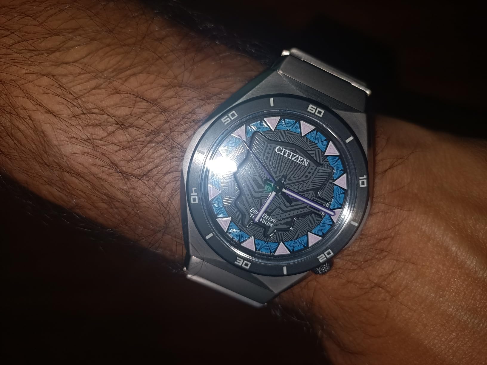 CITIZEN Men's Eco-Drive Black Panther 41mm Super Titanium AW1668-50W customer photo 2