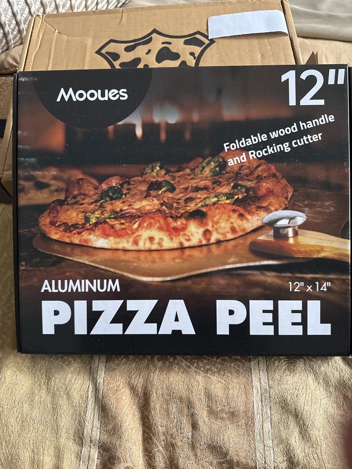 Mooues Pizza Peel Aluminum 12 inch Pizza Spatula with Rocker Cutter customer photo 1