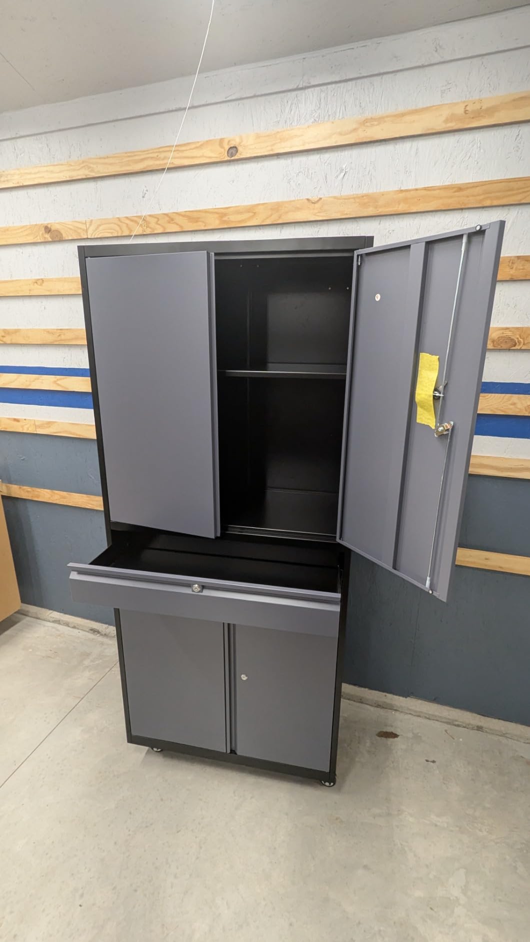 Yizosh Metal Garage Storage Cabinet with 2 Doors and 2 Adjustable Shelves - 35.5