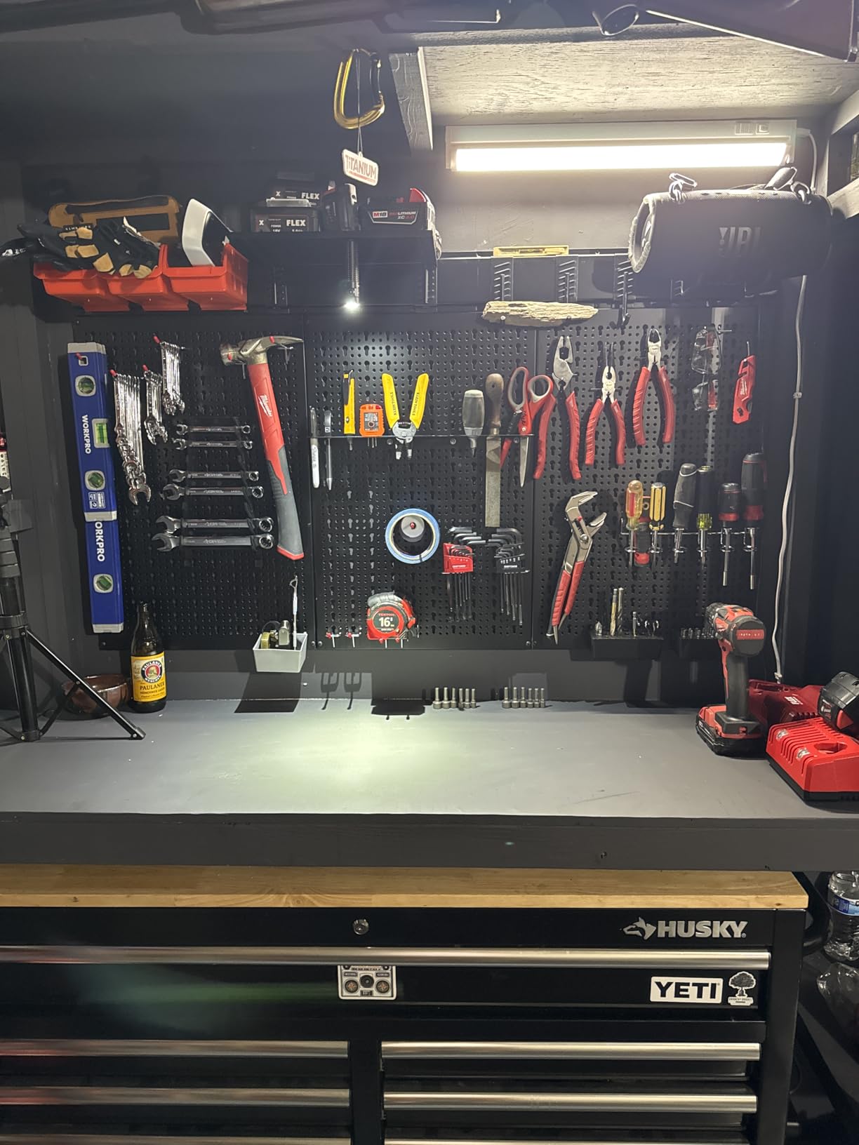 TORACK Metal Pegboard Wall Organizer System 24x48 in, 109 PCS Pegboard Kit customer photo 2
