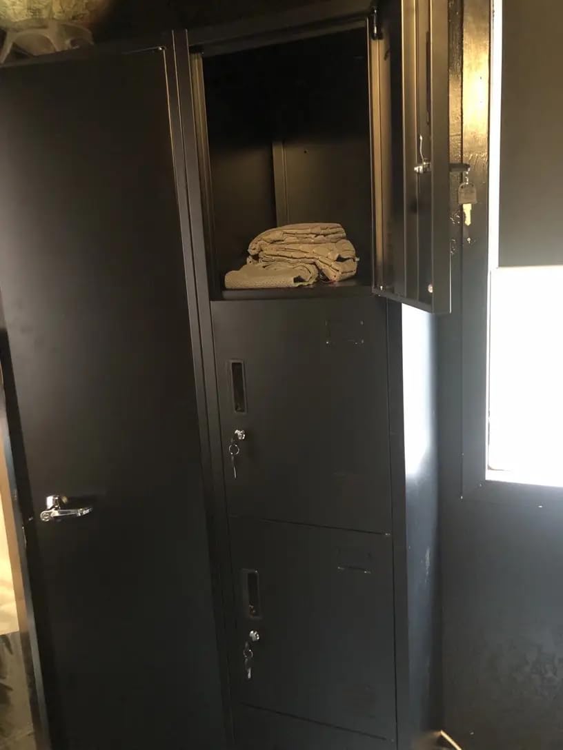 Greenvelly 9 Door Storage Locker for Employee, Metal Locker for Office, Gym, Shool, Lockable Black Steel Locker with Lock and Card Slot for Home,Garage customer photo 1