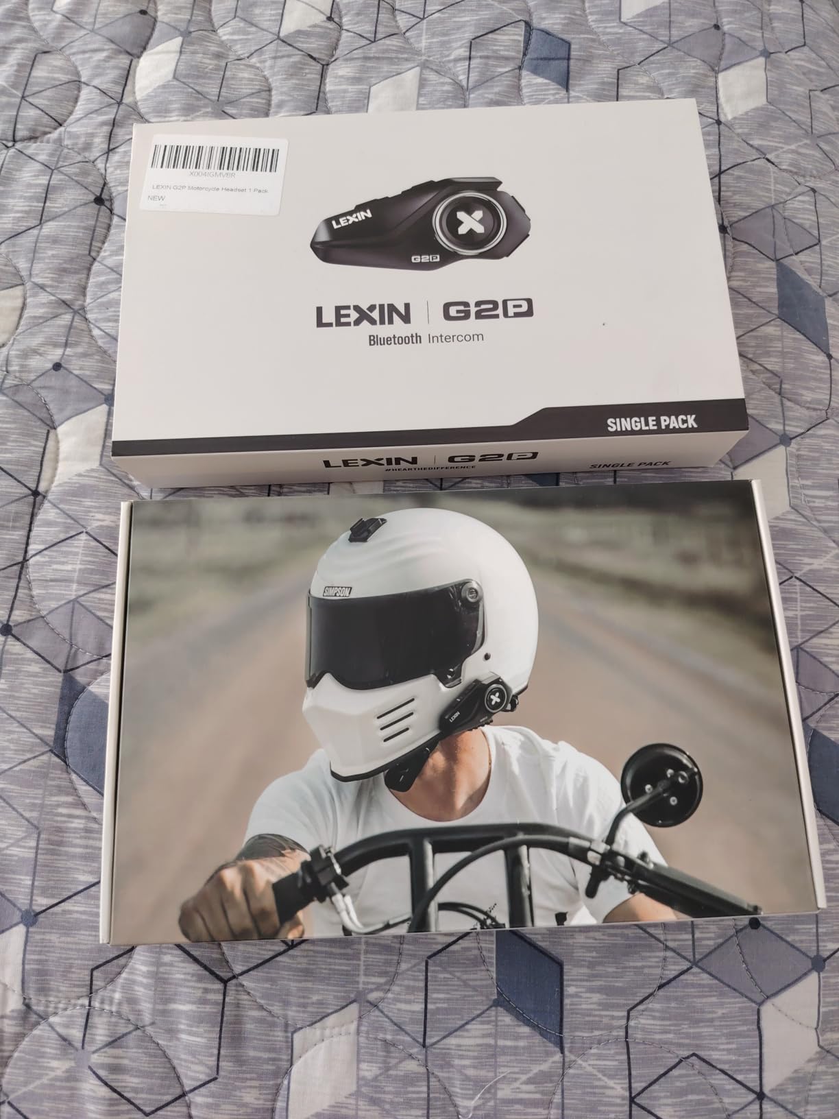 LEXIN G2P Motorcycle Helmet Bluetooth Headset, Group Intercom Communication System, FM Radio/ 6 Shells/Universal Pairing/Private Talk/Noise Cancellation, Fit for Snowmobile/ATV, 1 Pack customer photo 1