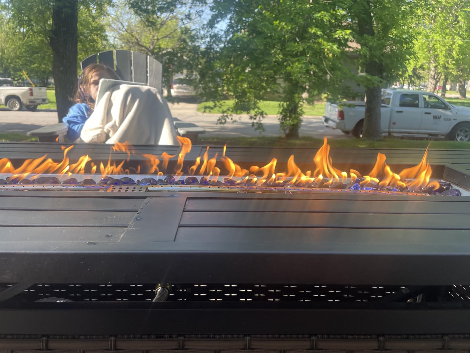 Sophia & William 56 Inch Gas Fire Pit Table,Rectangular Propane Fireplace customer photo 1