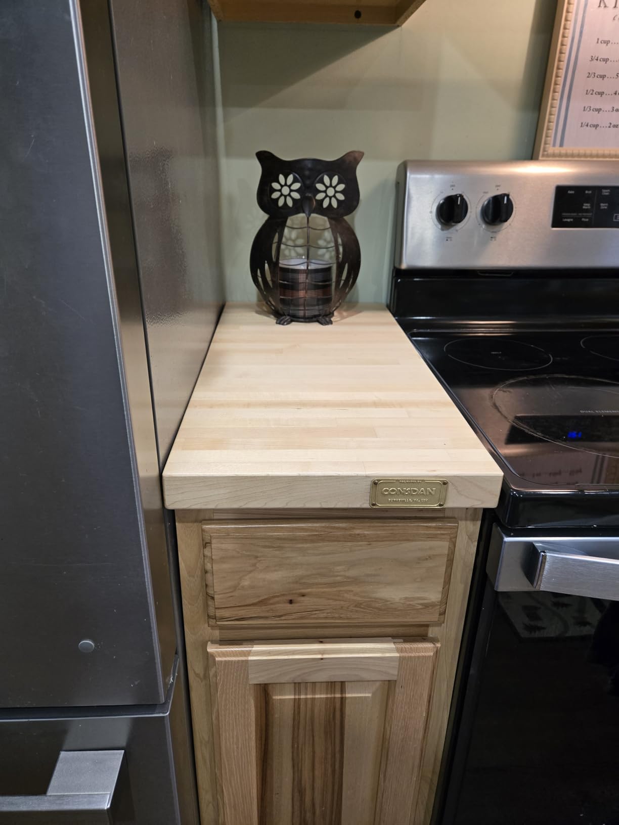 CONSDAN Butcher Block Countertop, 60 x 36 Inches, USA Grown Solid Hard Maple Hardwood, for Kitchen Island, Laundry Room, RV, Camper, Office Desk, Bar Table, Prefinished with Food-Safe Oil, 1.5