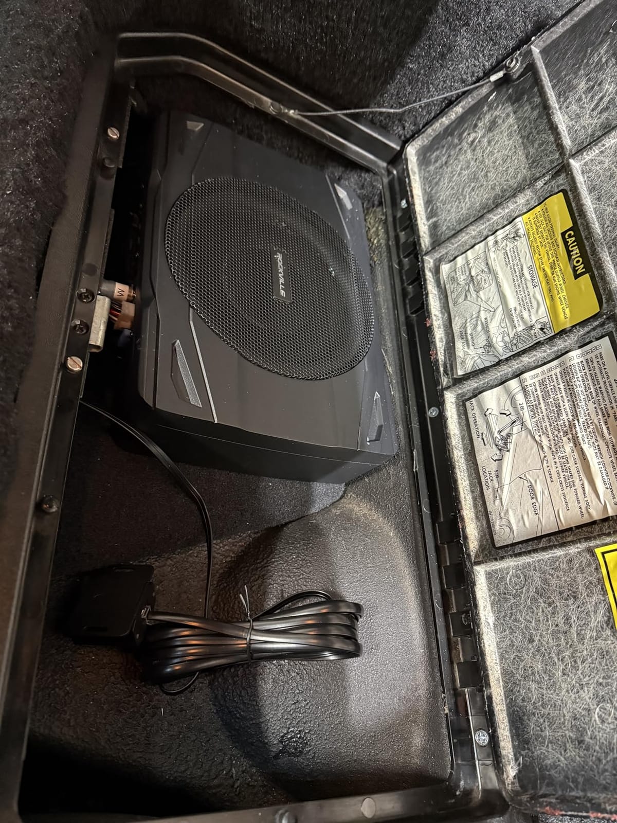 Rockville SS10P 800W Slim Under-Seat Active Car/Truck Subwoofer, Built-in Amp, Wired Remote Bass Knob, Cast Aluminum, for Car Audio Upgrades | 800W Peak, 200W RMS, Active Sub, High & Low Level Inputs, Auto Turn-On, Bass Knob, Cast Aluminum Enclosure customer photo 2