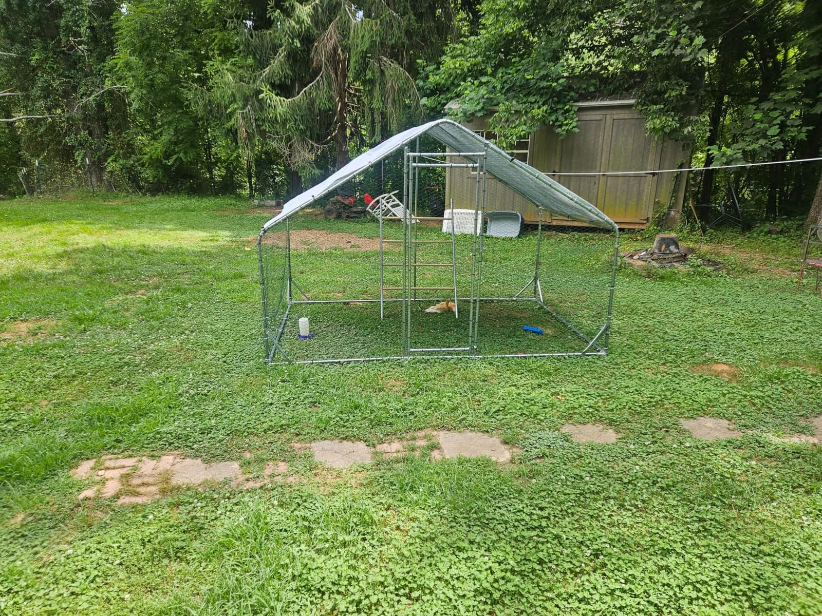 CHIKENCOOP 9.8 x 6.5 x 6.5 ft Metal Chicken Coop, Chicken Run with Cover customer photo 2