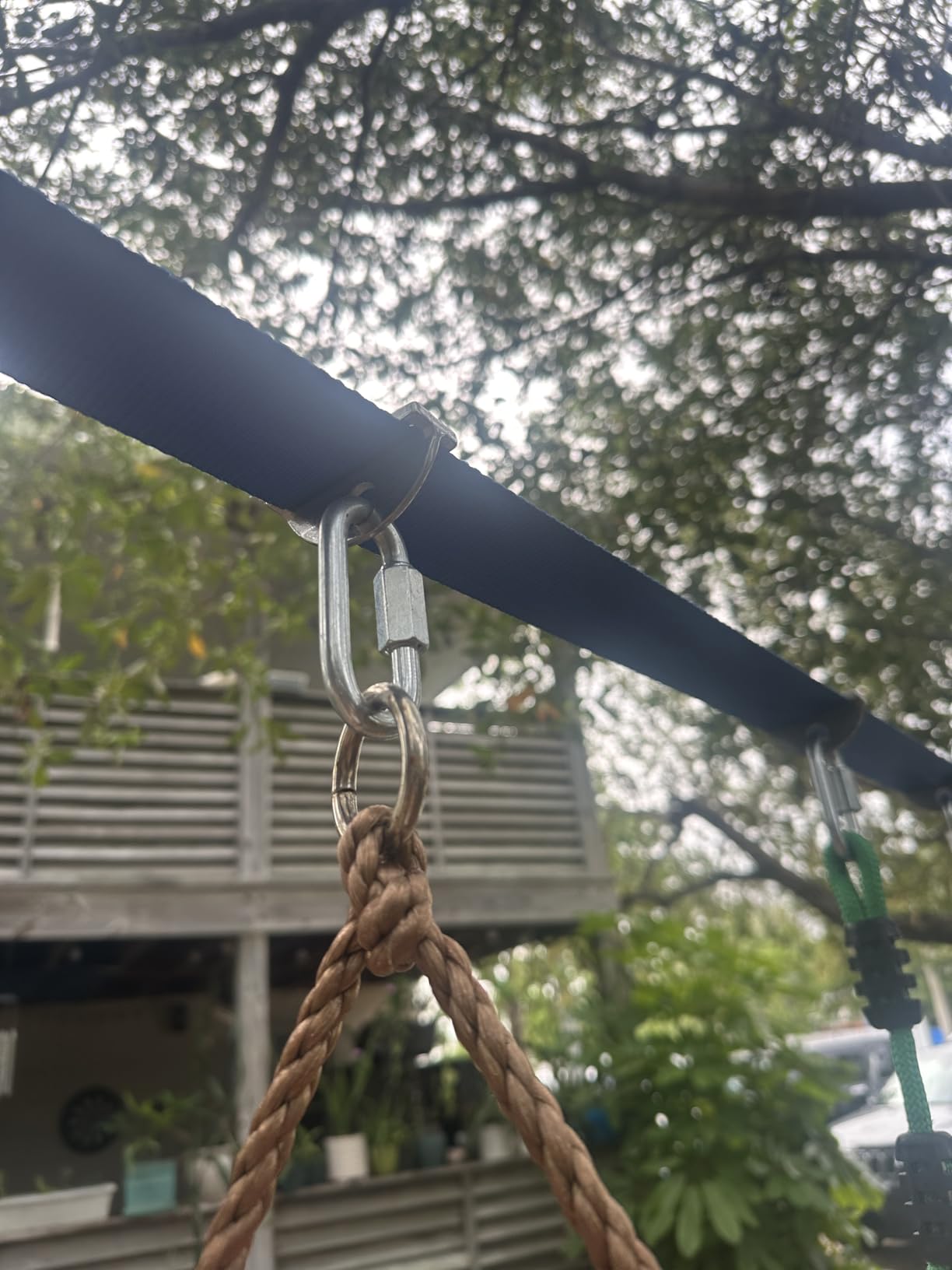 Ninja Warrior Obstacle Course for Kids Outside-Ninja Slackline 52ft with 11 Durable Obstacles-Climbing Net,Wheel, Warrior Gymnastics & Monkey Bars,Slack Lines for Backyard for Kids. customer photo 2