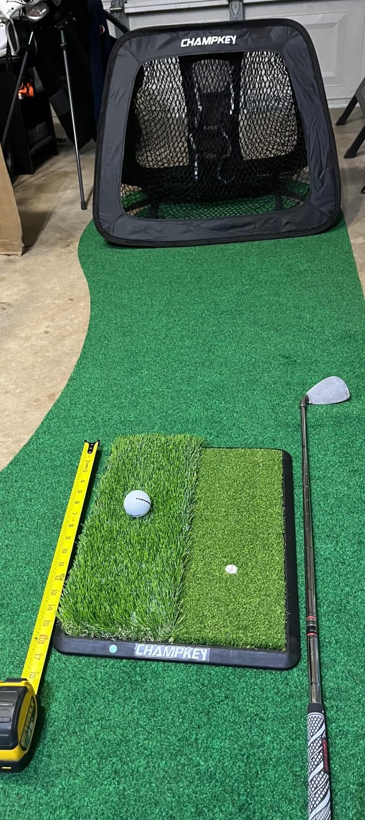 CHAMPKEY Double -Sided Golf Chipping Net with Mat and 12 Foam Balls - Professional Golf Practice Net Ideal for Indoor and Outdoor Training customer photo 1