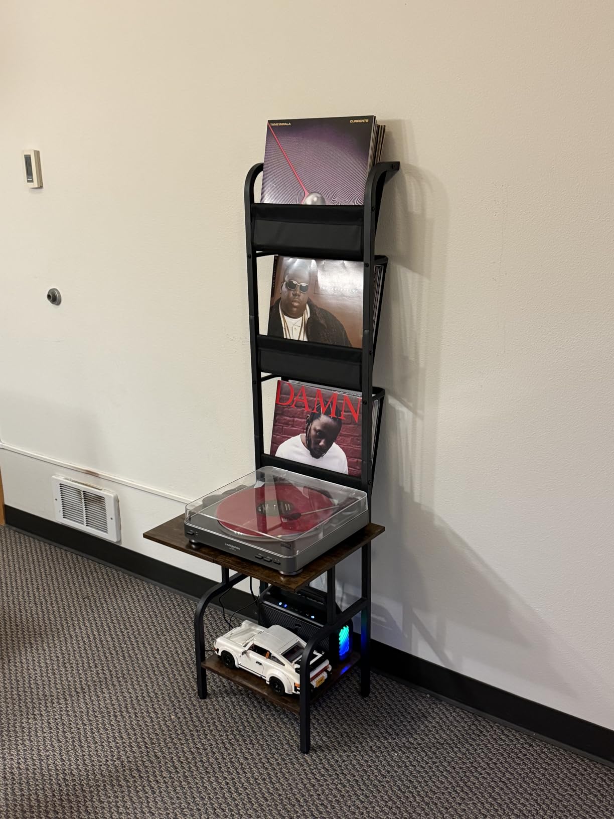 Tewinko Record Player Stand with Vinyl Storage, Record Player Table with Vinyl Record Storage up to 200 Albums, Turntable Stand with Record Holder Display Shelf, Record Player Cabinet Organizer Rack customer photo 2