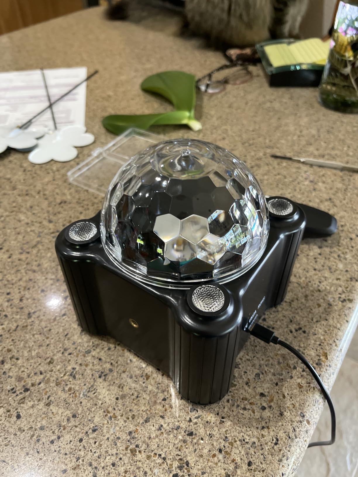 YINPKTEO Party Lights Disco Ball Light,Dj Disco Light Sound Activated LED Light 6 Colors for Home Room Dance Parties Birthday Karaoke Halloween Christmas Wedding Show Club Decorations customer photo 2