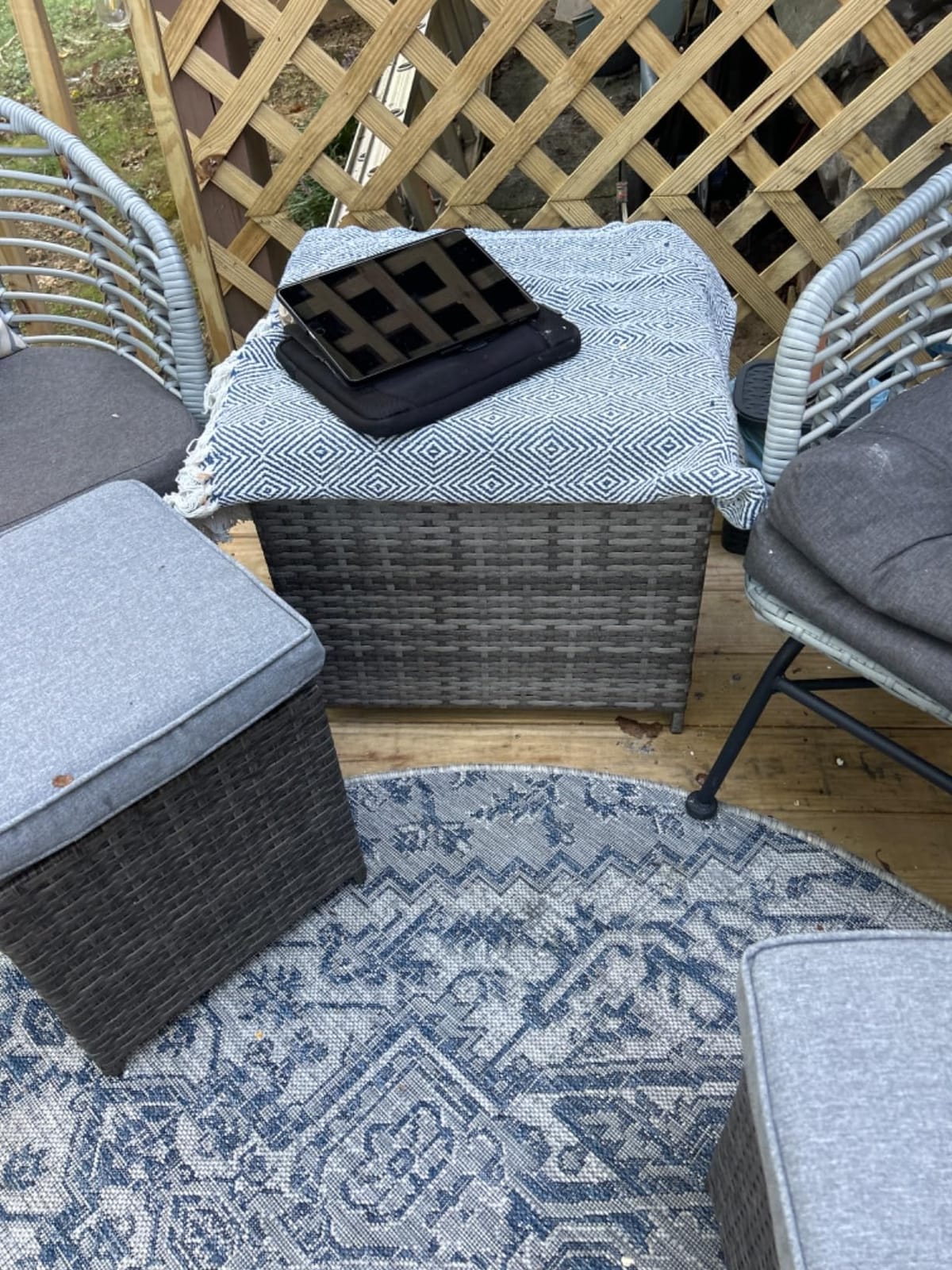 UDPATIO Outdoor Storage Table Patio Coffee Table All Weather Wicker Side Table with Waterproof Covers Rattan Furniture for Toys and Garden Tools customer photo 1