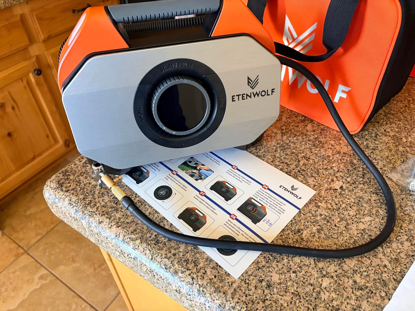 ETENWOLF VORTEX S6 Tire Inflator Portable Air Compressor, Cordless Air Pump customer photo 2