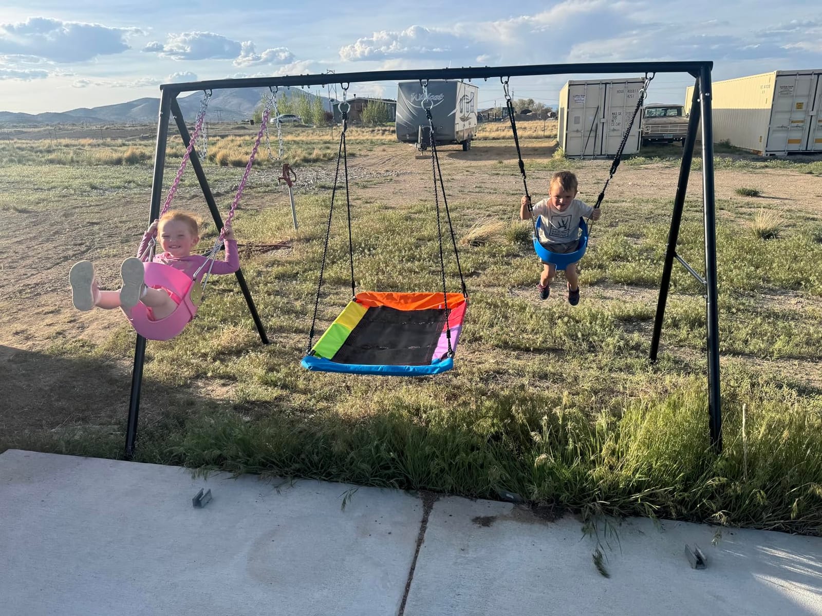 Hapfan 3 in 1 Swing Set for Backyard with Toddler, Platform and Belt Swing customer photo 1