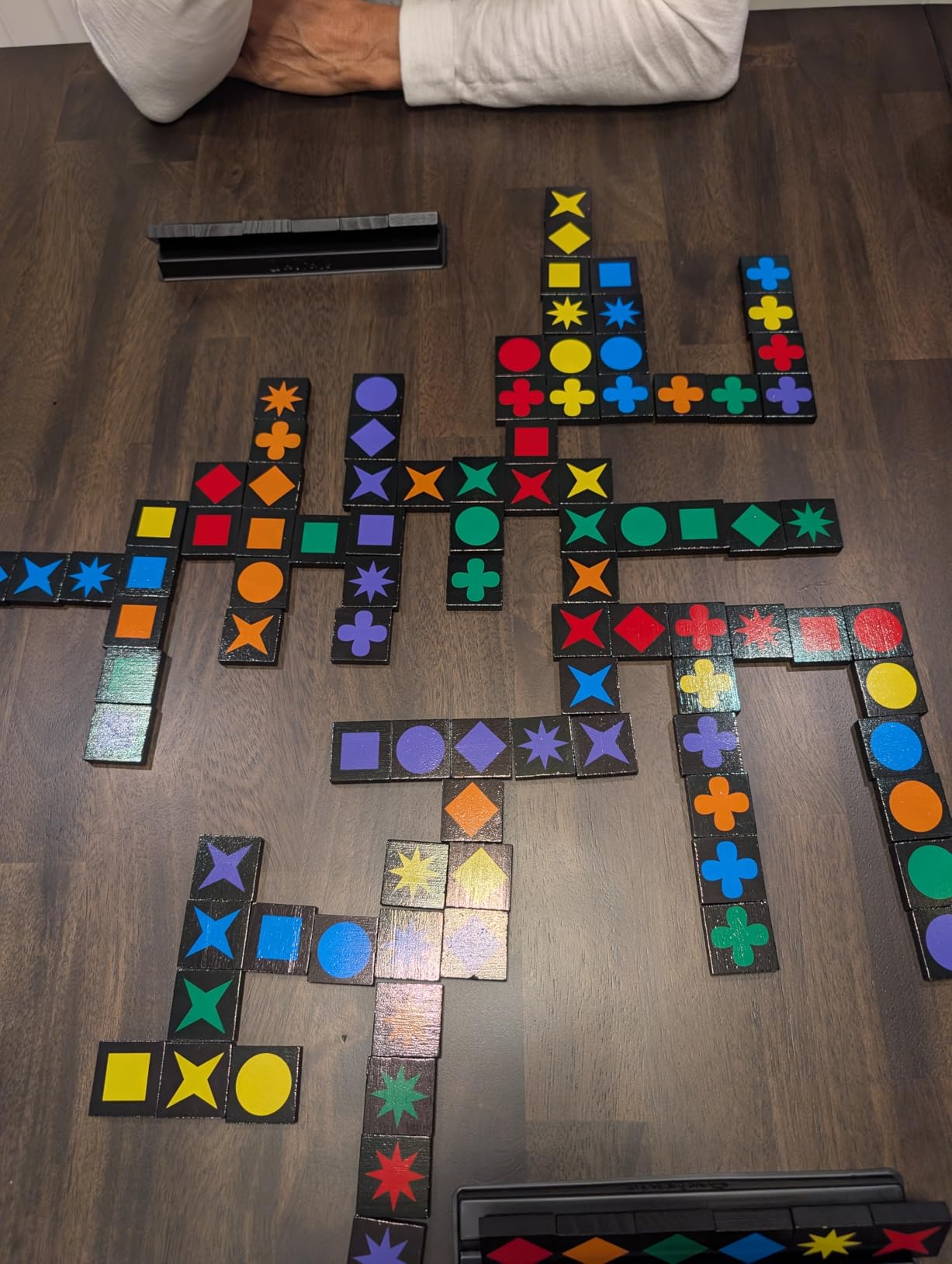 MindWare Qwirkle with Trays Strategy Board Game, 108 Wooden Tiles customer photo 1