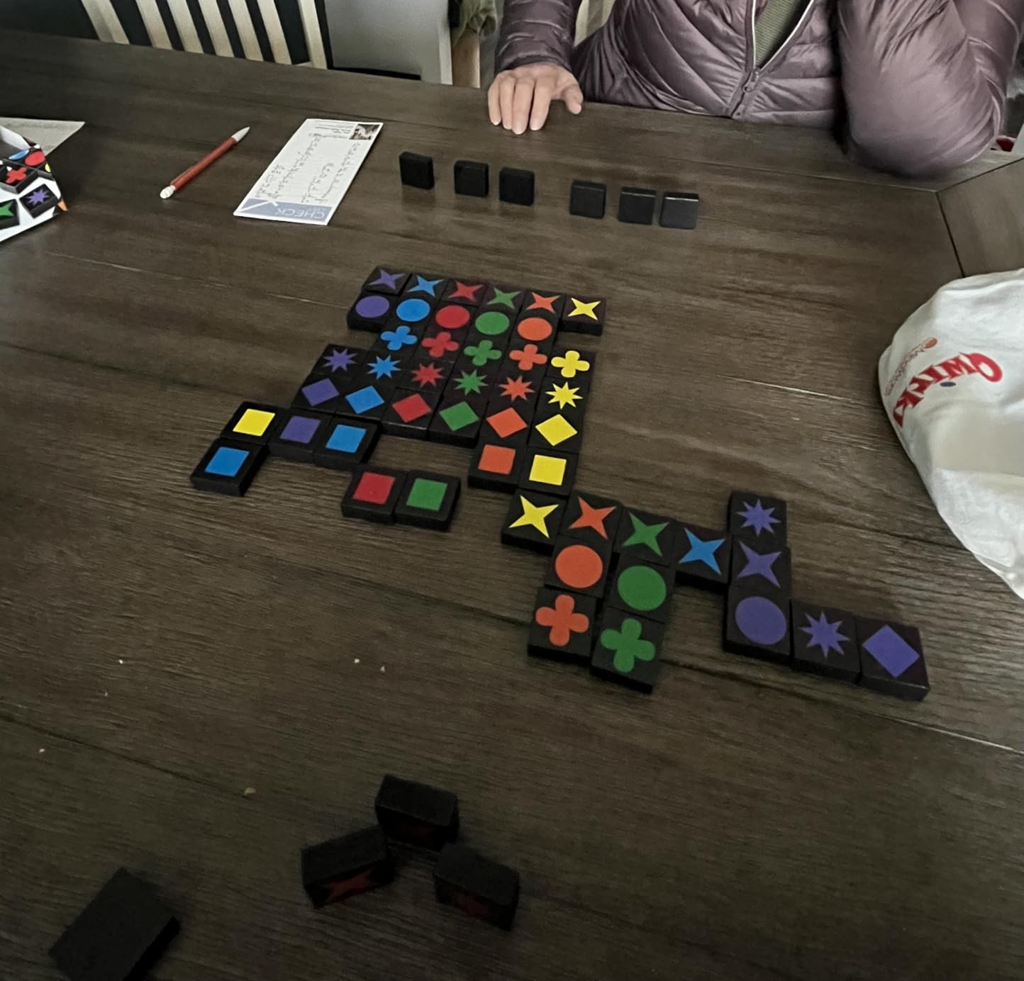 MindWare Qwirkle with Trays Strategy Board Game, 108 Wooden Tiles customer photo 2