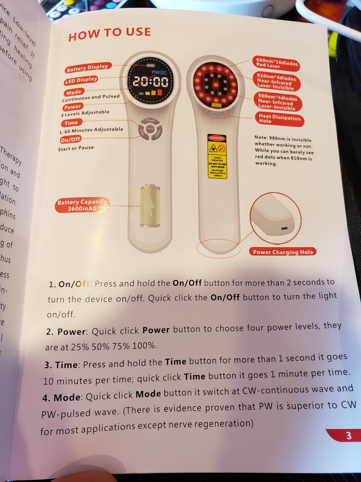 Cold Light Therapy Machine, 980nm Red Light Therapy Device for Pain at Home customer photo 2