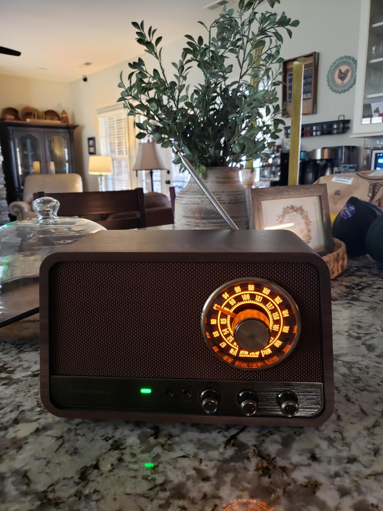 Vintage Wood AM FM Bluetooth Radio,10W Powerful Sound, Espresso customer photo 2
