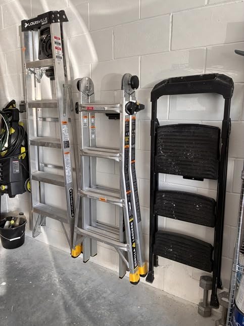 Heavy-Duty Ladder Hanger-Wall Mount Ladder Hook-Garage Wall Wheelbarrow Hangers-4 Pack customer photo 1