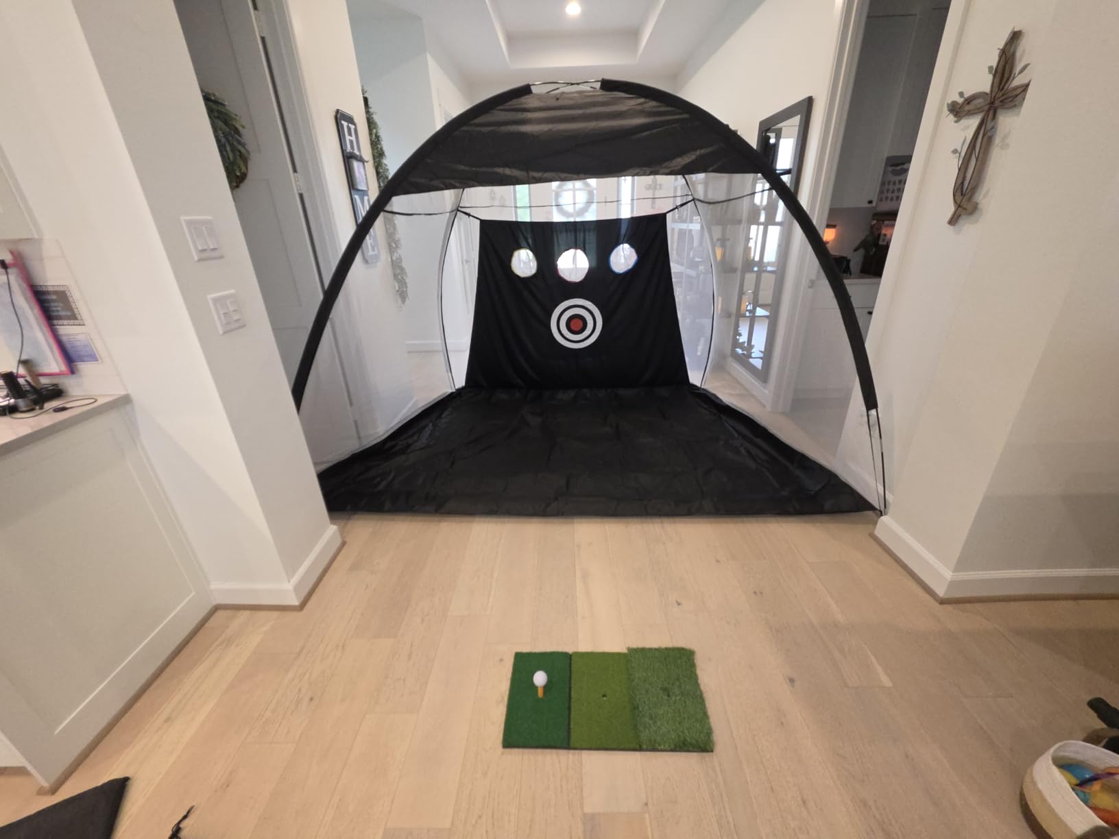 Golf Net: 10x7FT Golf Practice Net for Backyard Driving, Hitting Net with Tri-Turf Mat, Indoor Training Chipping Aid Nets with Reduce Noise Nylon Target, Gifts for Men/Dad/Him customer photo 2
