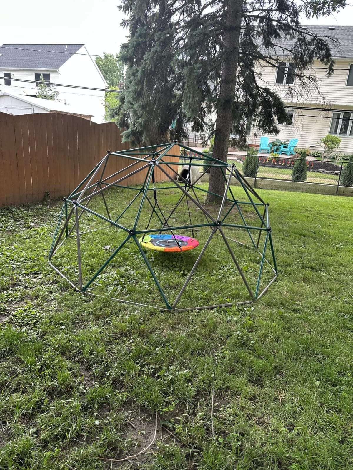 Hapfan 10 ft Climbing Dome Swing Set with Saucer Swing for Kids 3-12 customer photo 1