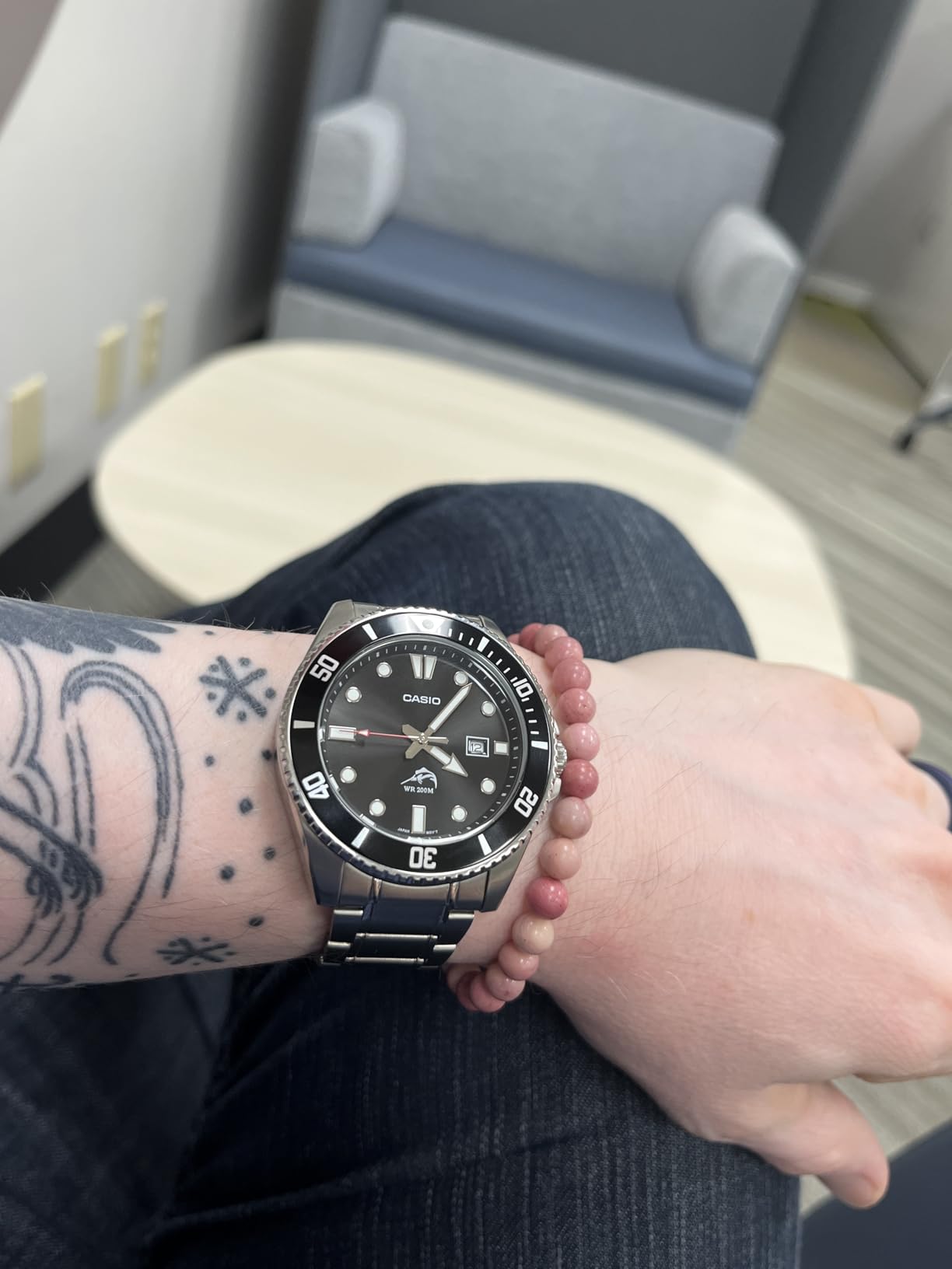 Casio Classic Diver Stainless Steel Watch Date Indicator MDV-106DD-1A1VCF, Black/Silver customer photo 1
