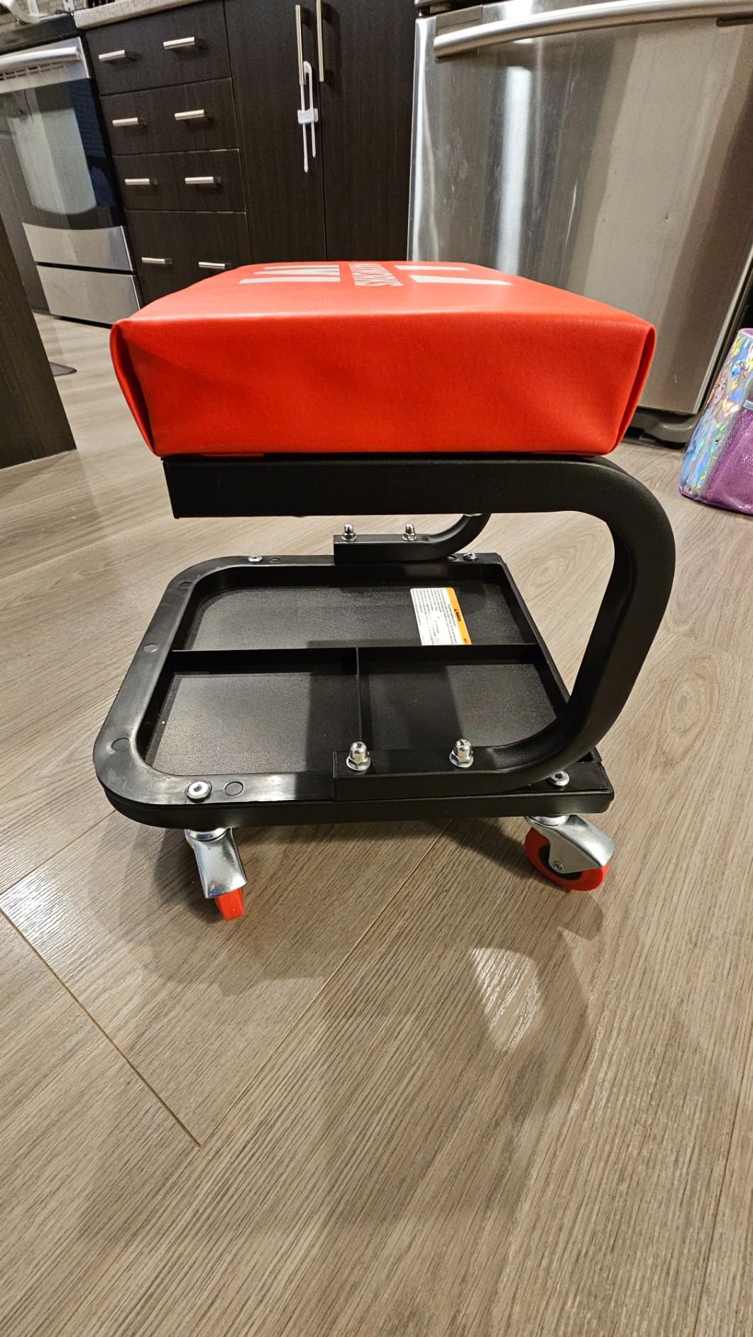 MaxWorks Mechanics Roller Seat - Heavy Duty 250 lb Capacity Rolling Creeper Stool with Padded Seat & 3-Section Tool Tray for Garage & Auto Repair (50875) customer photo 2