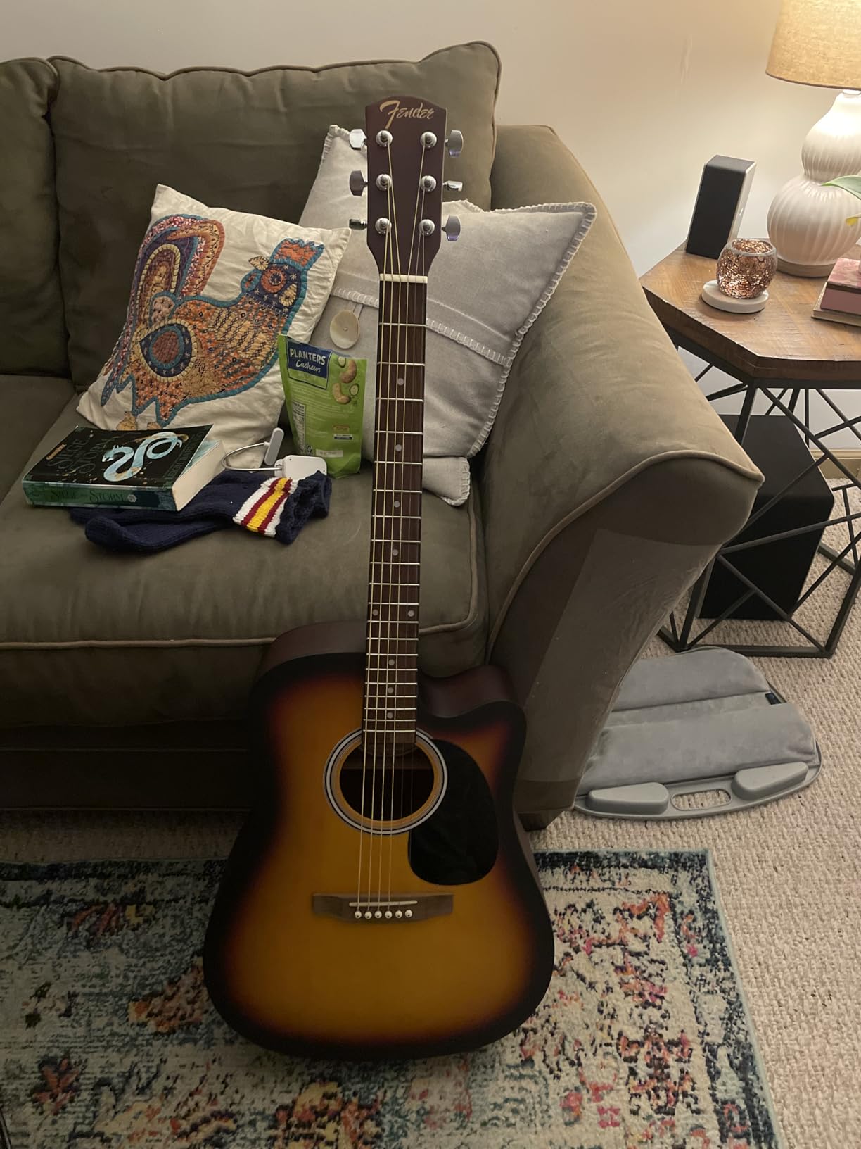 Fender FA-25CE Dreadnought Acoustic Electric Guitar, Beginner Guitar, with 2-Year Warranty, Includes Built-in Tuner and On-Board Volume and Tone Controls, Comes with Free Lessons, Natural customer photo 2