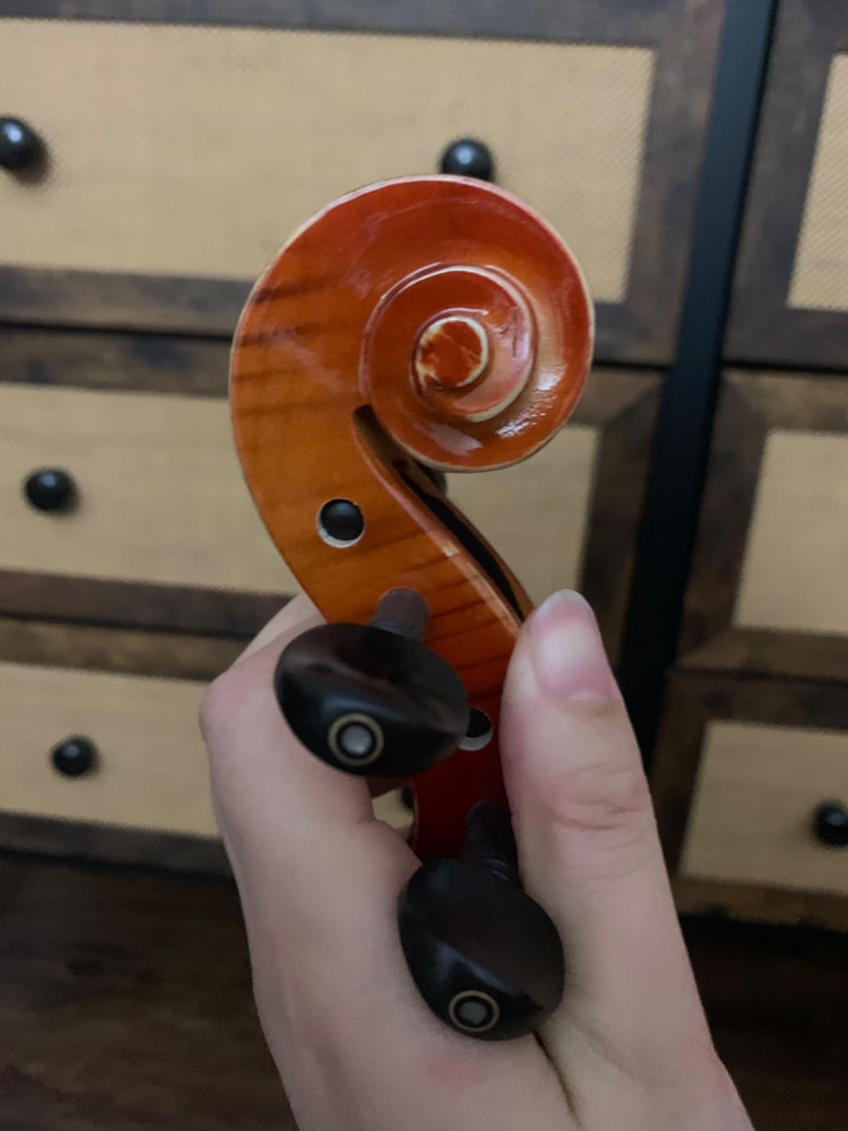 PHOENIX Violin 4/4 Full Size Set, Fiddle Solid Wood for professional Beginners Adults with Ironwood Octagonal Bow & Rosewood Bow Extra strings & Bridge, 2 Rosins, Tuner, Mute, Case customer photo 1
