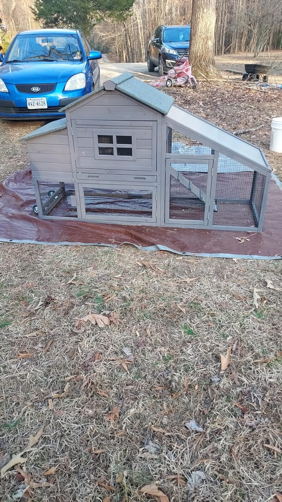 Aivituvin Chicken Coop Mobile Hen Coop, Large Poultry Cage with Wheels Outdoor Backyard Chicken House customer photo 2