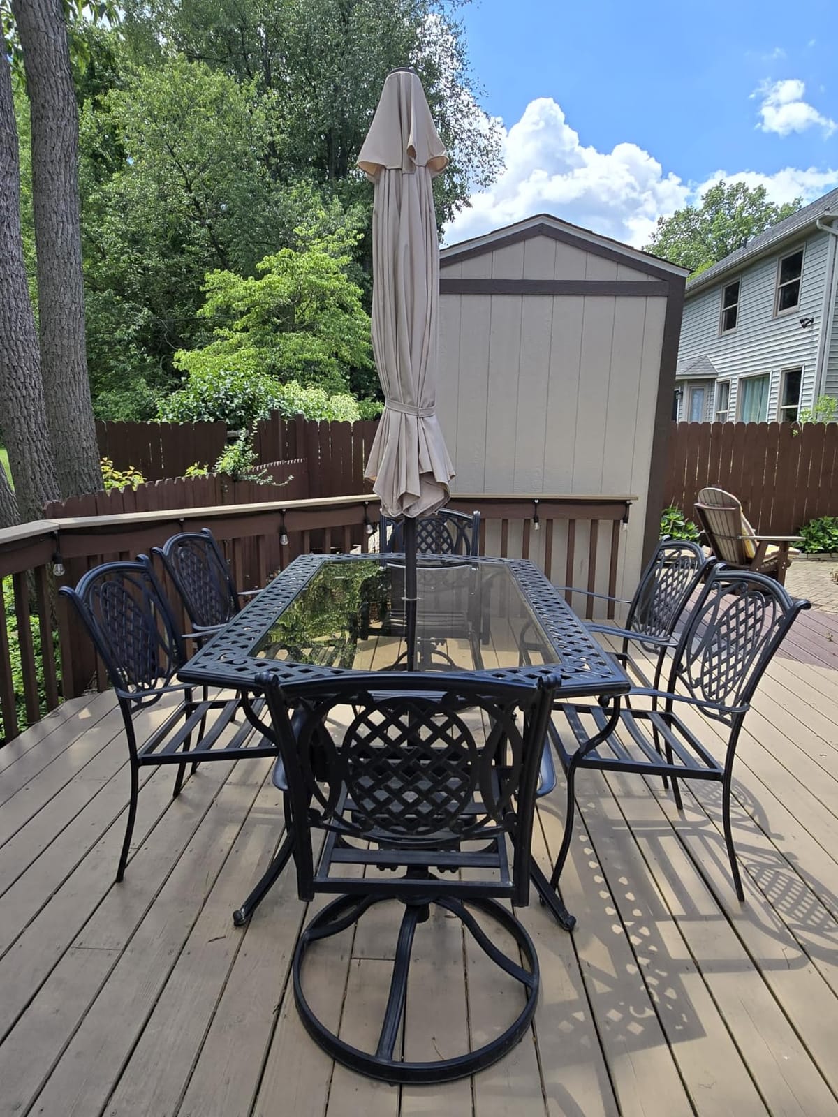PatioKingdom 9FT Patio Outdoor Umbrella-UPF 50+ Sun Shade with Wind Vent, Push-Button Tilt & Smooth Crank Lift, Rust-Resistant Fiberglass Frame for Garden, Backyard,Yard customer photo 2