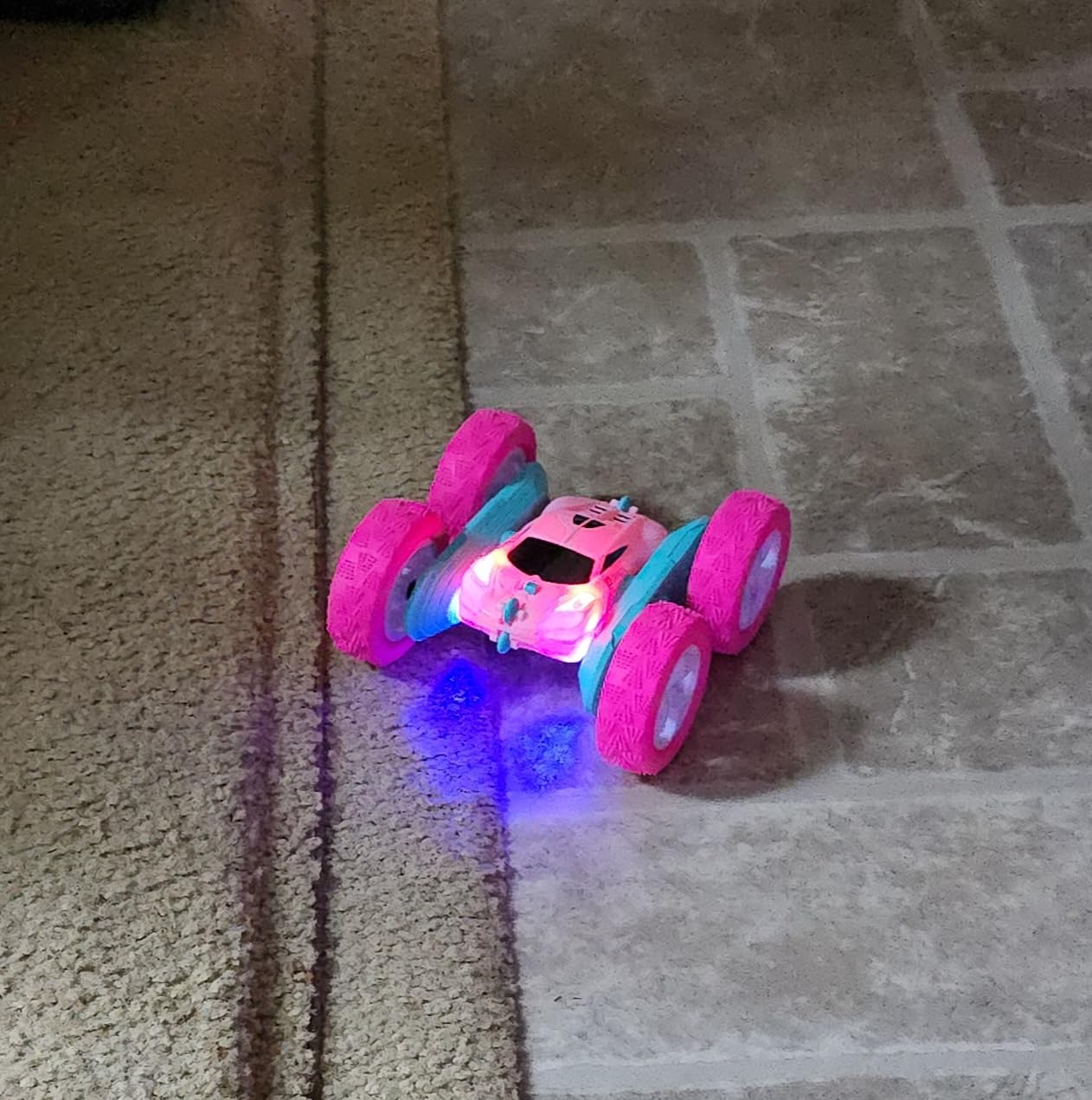 QUNREDA Remote Control Car, RC Cars Toys for Kids Ages 6-12, 4WD Stunt Car with LED Lights & 360° Flips, 2.4GHz, Upgraded USB-C Modular Batteries, 8-10 Year Old Boys Birthday Gift 1-Blue customer photo 1