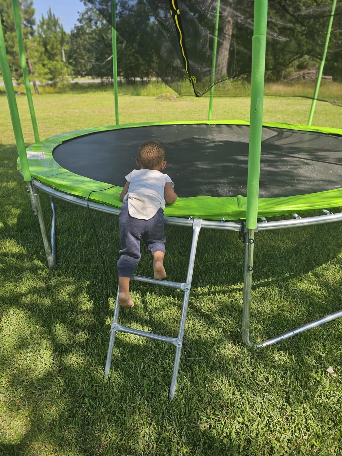 Lyromix Upgraded 16FT 15FT 14FT 12FT 10FT 8FT Trampoline Outdoor with Basketball Hoop and Net, Capacity for 4-6 Kids and Adults customer photo 2