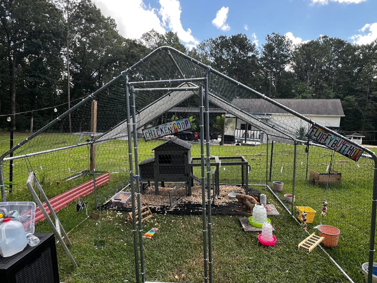 Outvita Chicken Coop, 19.5×10 FT Large Metal Chicken House, Poultry Habitat Cage with Waterproof Cover, Walk-in Chicken Run Pen for Small Animals, Yard, Farm, Patio customer photo 2