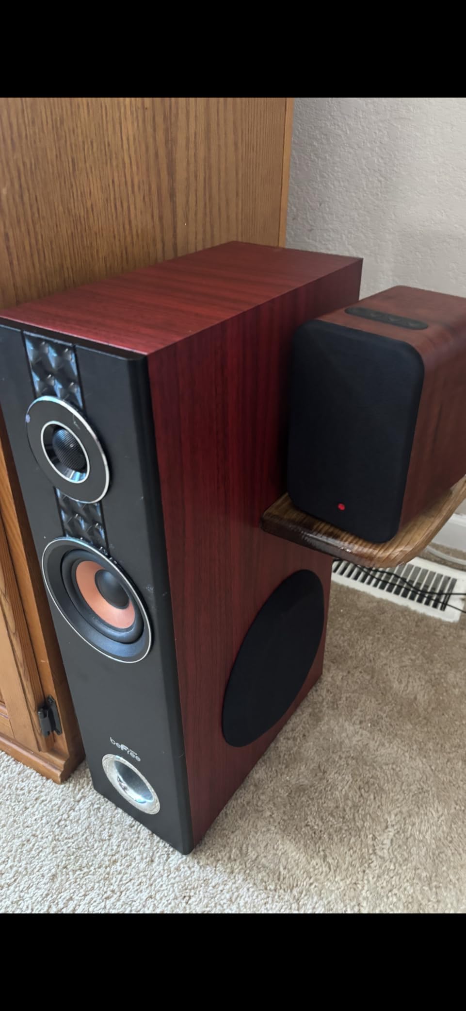 RIOWOIS Powered Bookshelf Speakers, Desktop Speakers for Record Player customer photo 2