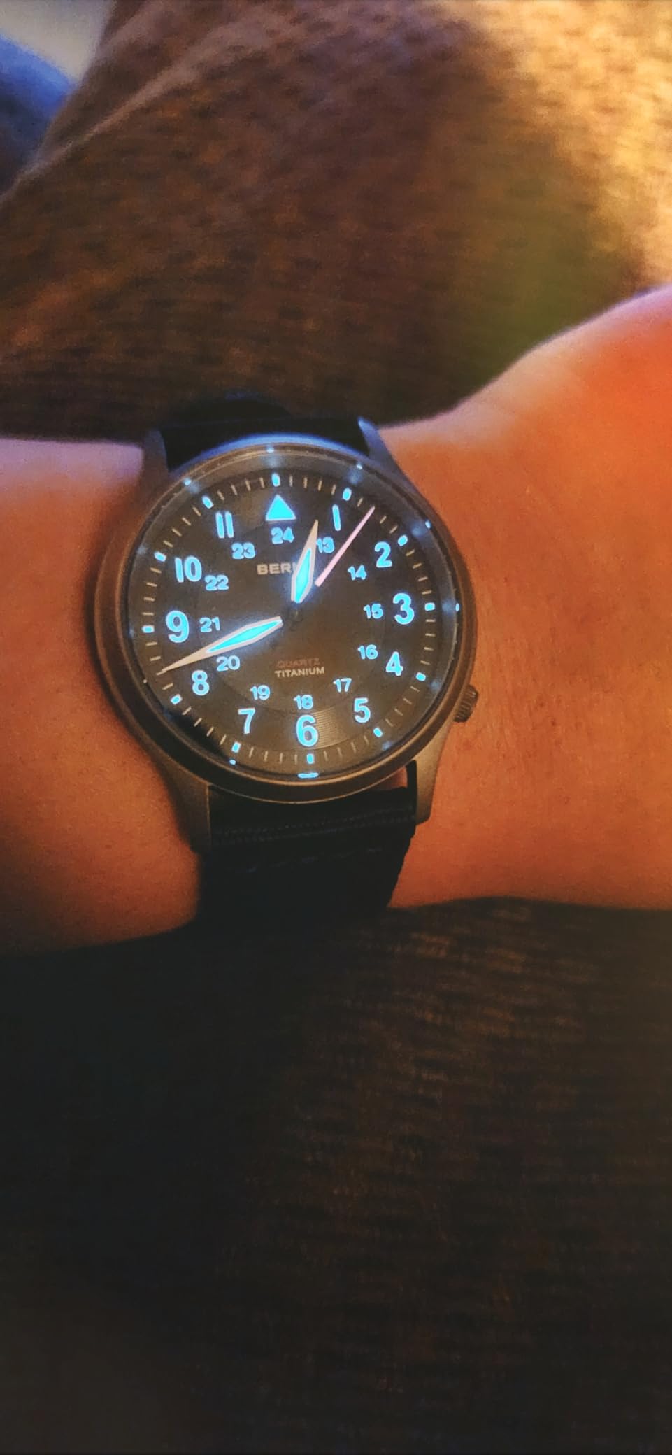 BERNY Titanium Field Watch for Men, Unisex Quartz 5ATM Waterproof Luminous customer photo 2