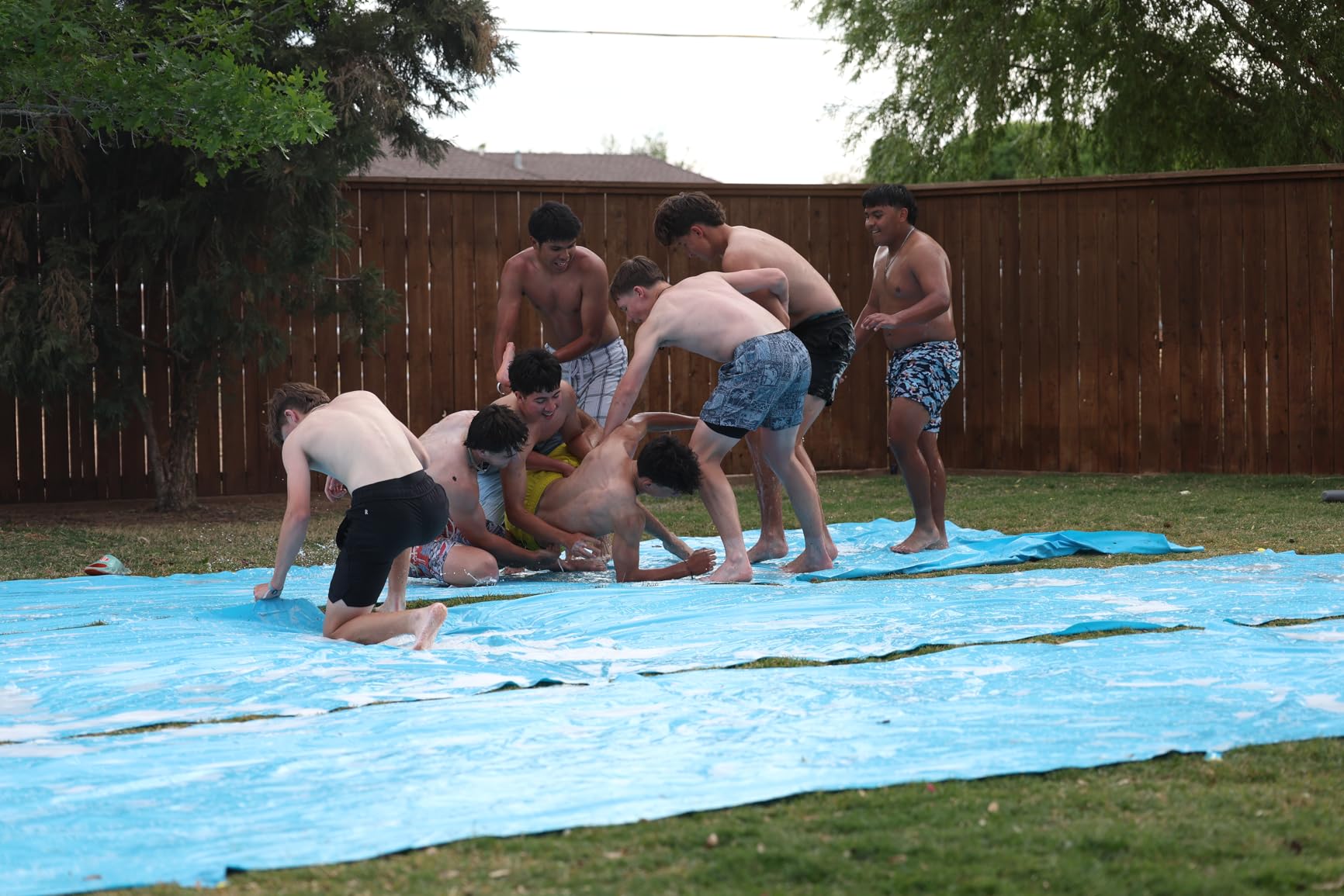 Slip Water Slide, 40FT Giant Slip Water Slides for Kids Backyard, Heavy Duty Slip and Water Slide for Kids Adults Waterslides Backyard Summer Outdoor Toys with 14 Stakes and 2 Inflatable Bodyboards customer photo 1
