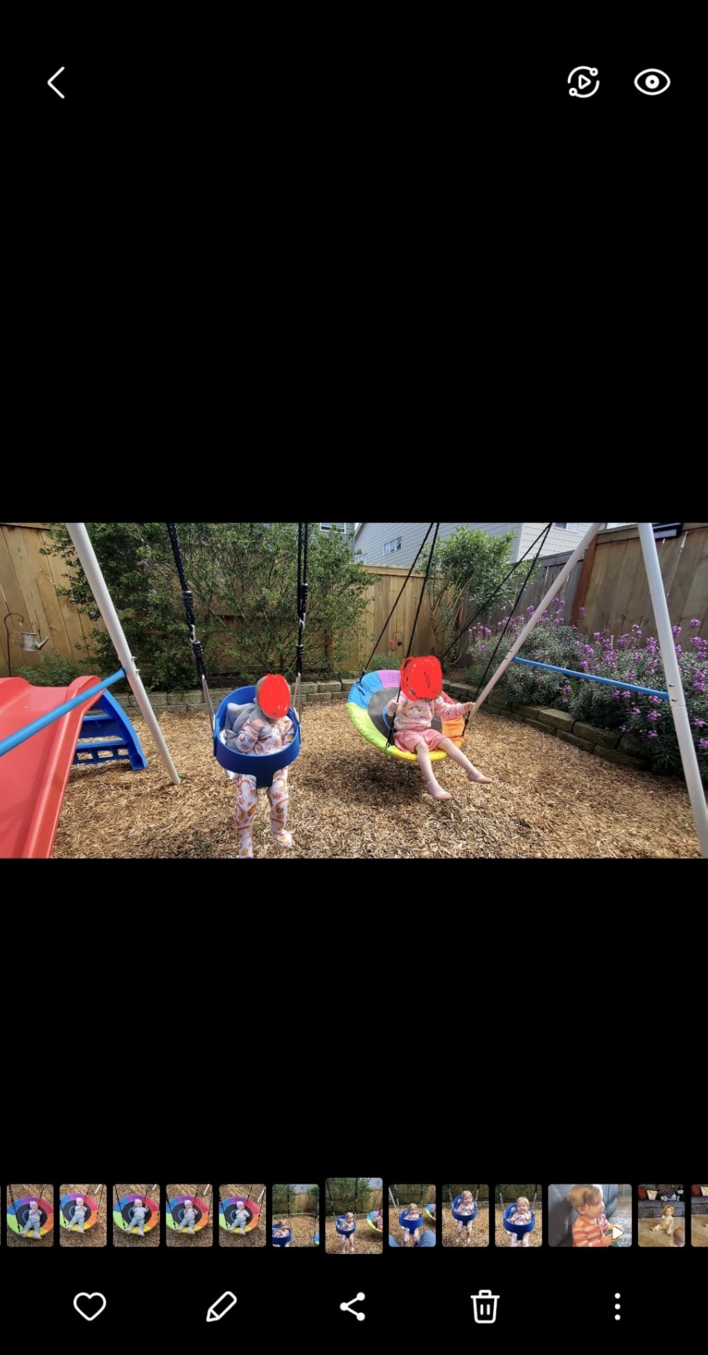 Trekassy Swing Sets for Backyard,440lbs A-Frame with Saucer & Toddler Swing customer photo 2