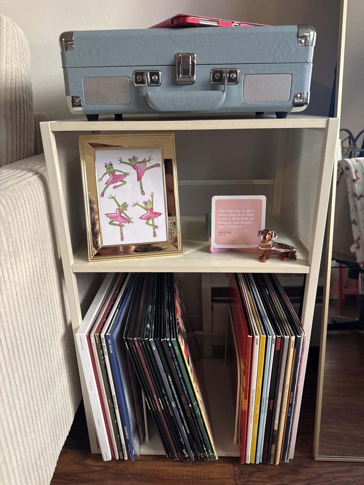 VASAGLE 3-Tier Record Player Stand, Vinyl Record Storage up to 100 Albums customer photo 1