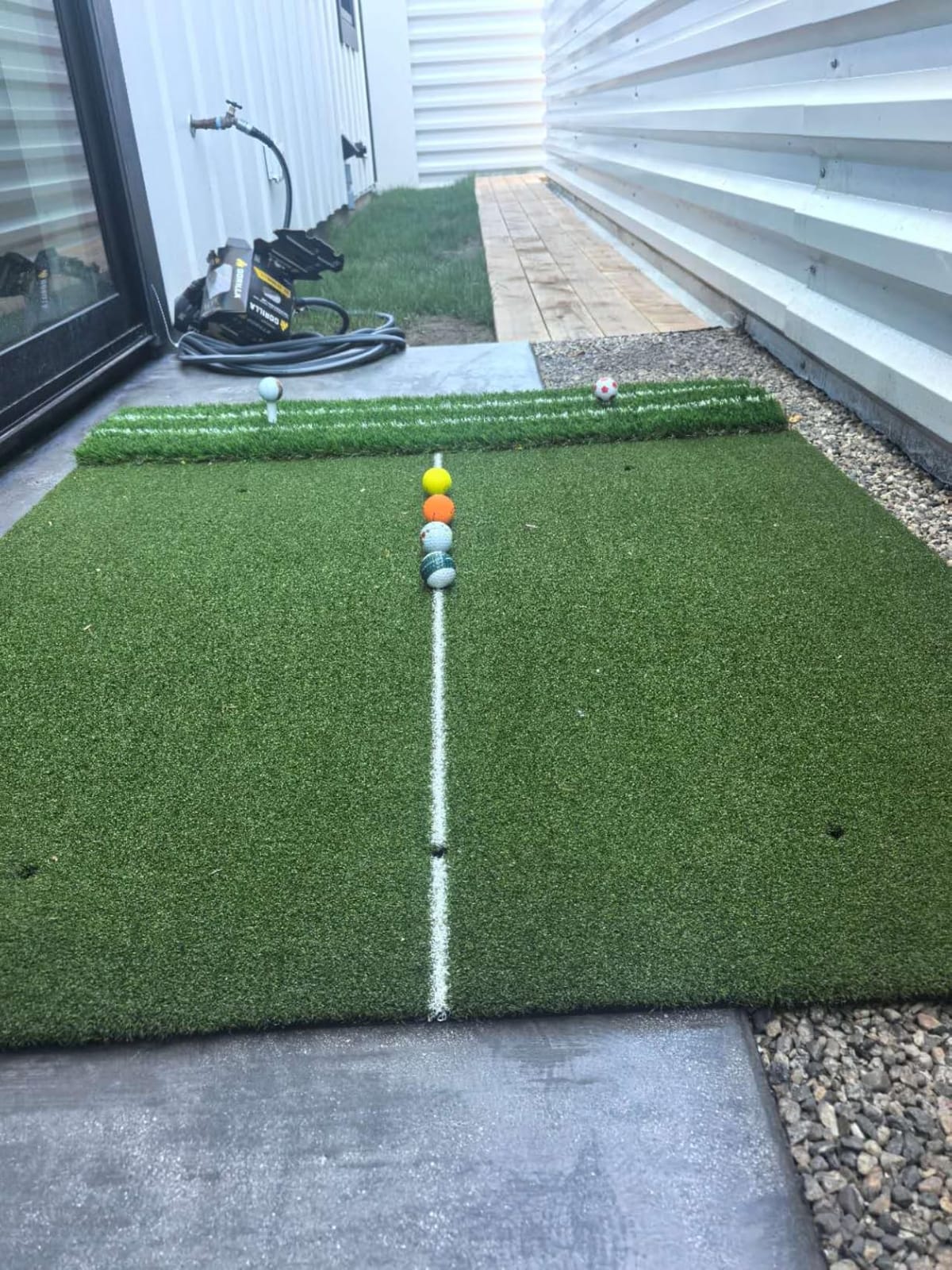 Premium Dual-Turf 5x4ft Golf Mat: 21MM to 50MM High-Elasticity Base Upgraded Golf Hitting Mat, Alignment & Angle of Approach Aid, Indoor/Outdoor Practice, Green,Ideal Gifts for Men Him Dad Husband customer photo 1