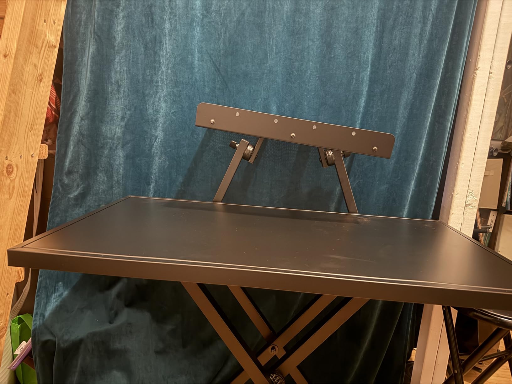 AxcessAbles Portable Two-Tier DJ Table Stand| Two Tier Piano Keyboard Stand for Sheet Music and Tablet | DJ Laptop and Controller Stand | Music Production Workstation | Booth Stand customer photo 2
