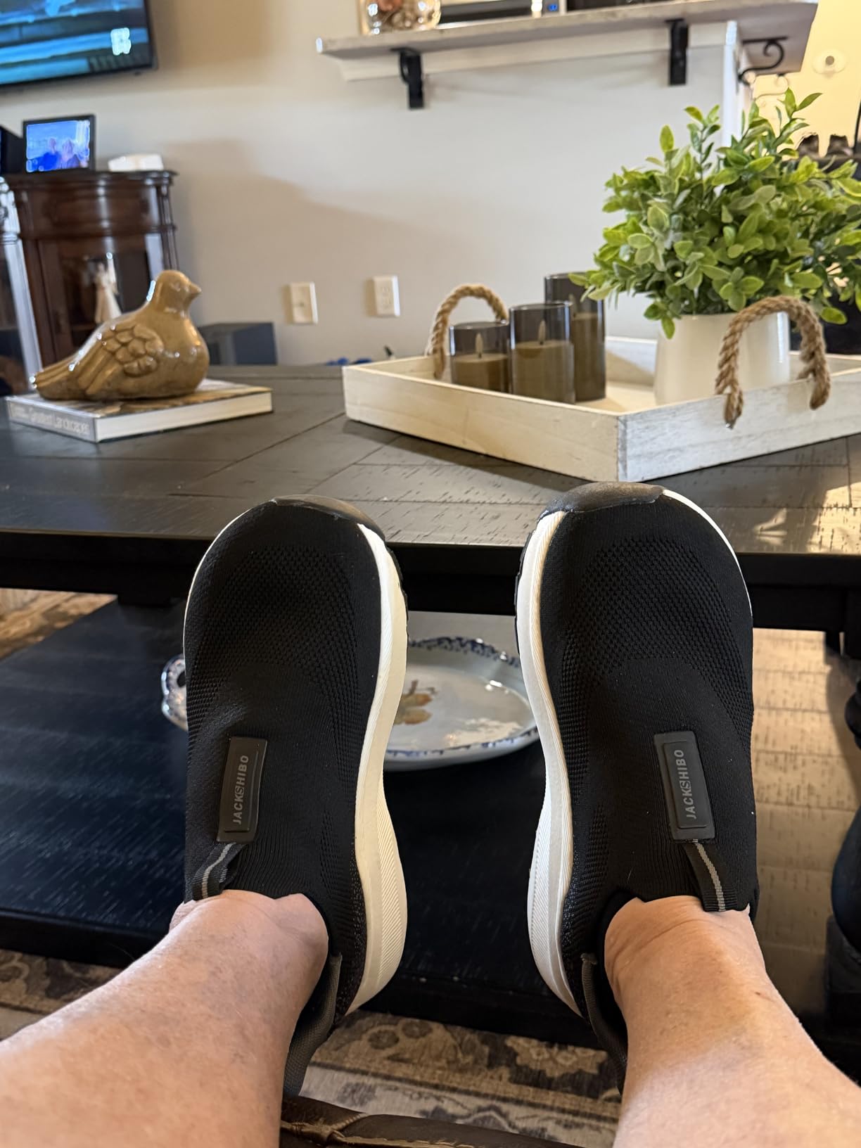 Men Slip in Free up Hands Shoe Wide Toe Box Arch Support Orthopedic Walking customer photo 2