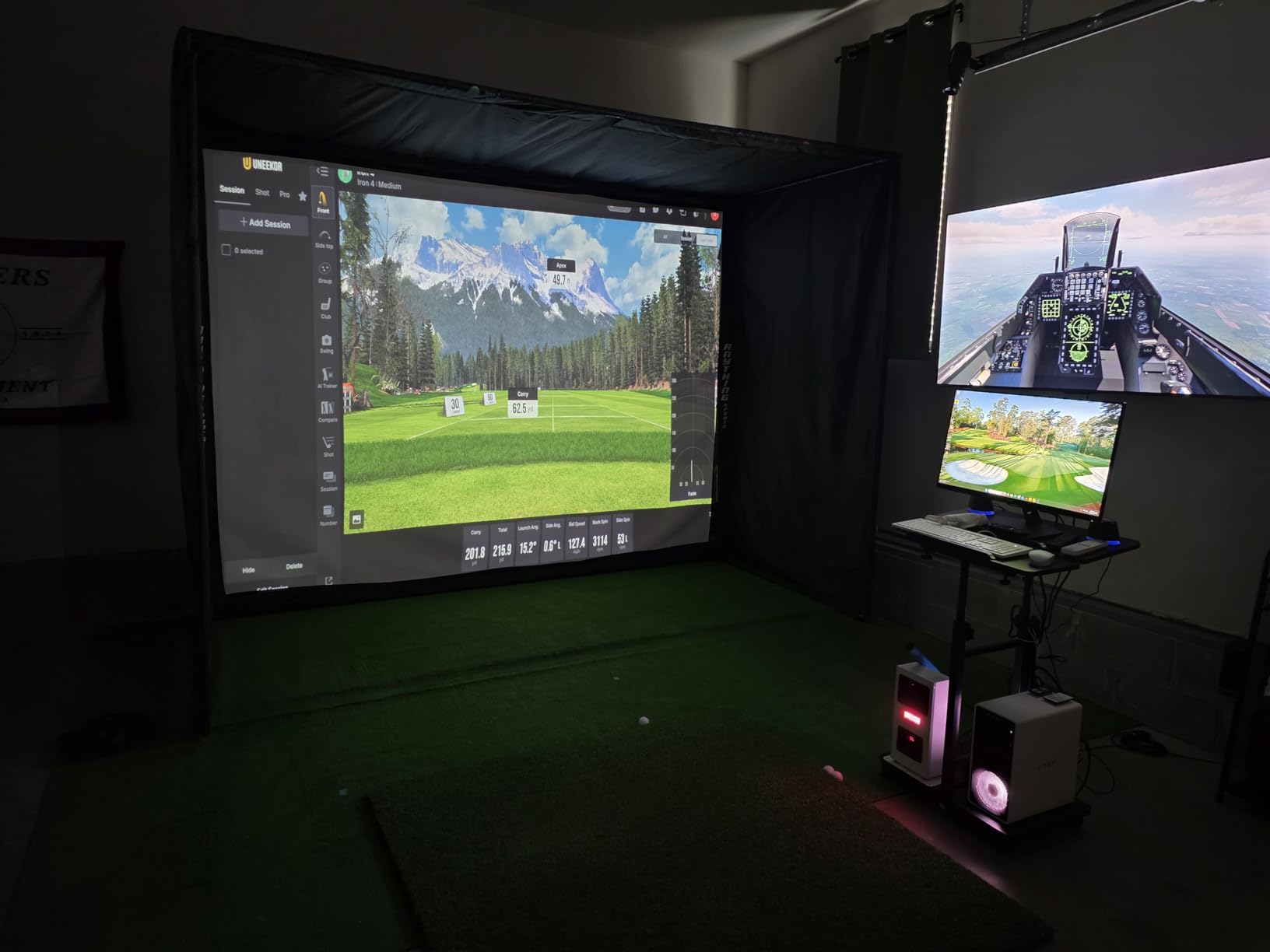 Complete Golf Simulator Enclosure Package – 4K-Ready Impact Screen with Blackout Cage, Projector Mount, Frame Poles, Side Shank Nets | Indoor & Garage Practice | Easy Setup | 12-Month Warranty customer photo 1