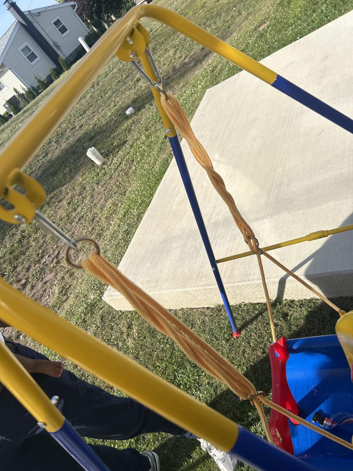 3 in 1 Toddler Swing with Frame, Outdoor Indoor, Baby Swing with Safety Belt for Indoor and Outdoor Use, Foldable Metal Stand & Clear Instructions, Easy to Assemble customer photo 1