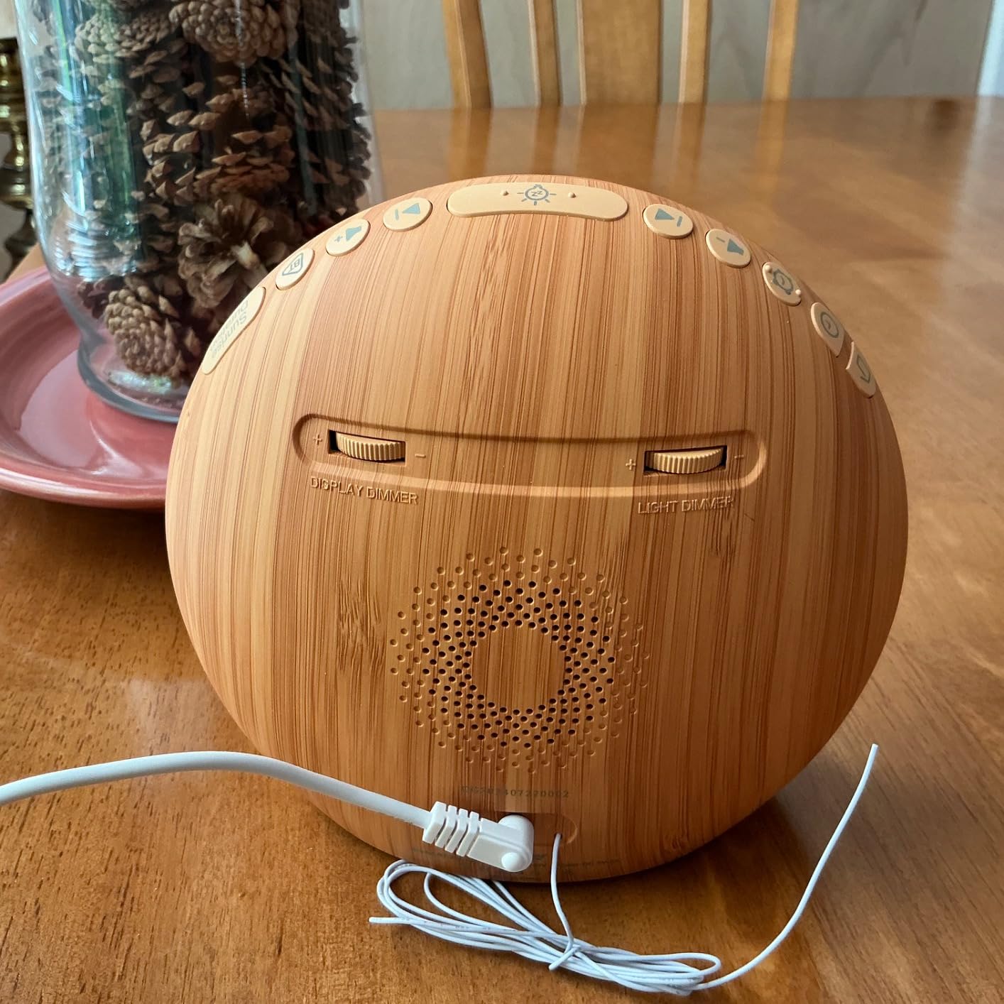 REACHER Wood Grain Sunrise Alarm Clock, Bluetooth Speaker, FM Radio & Light customer photo 1