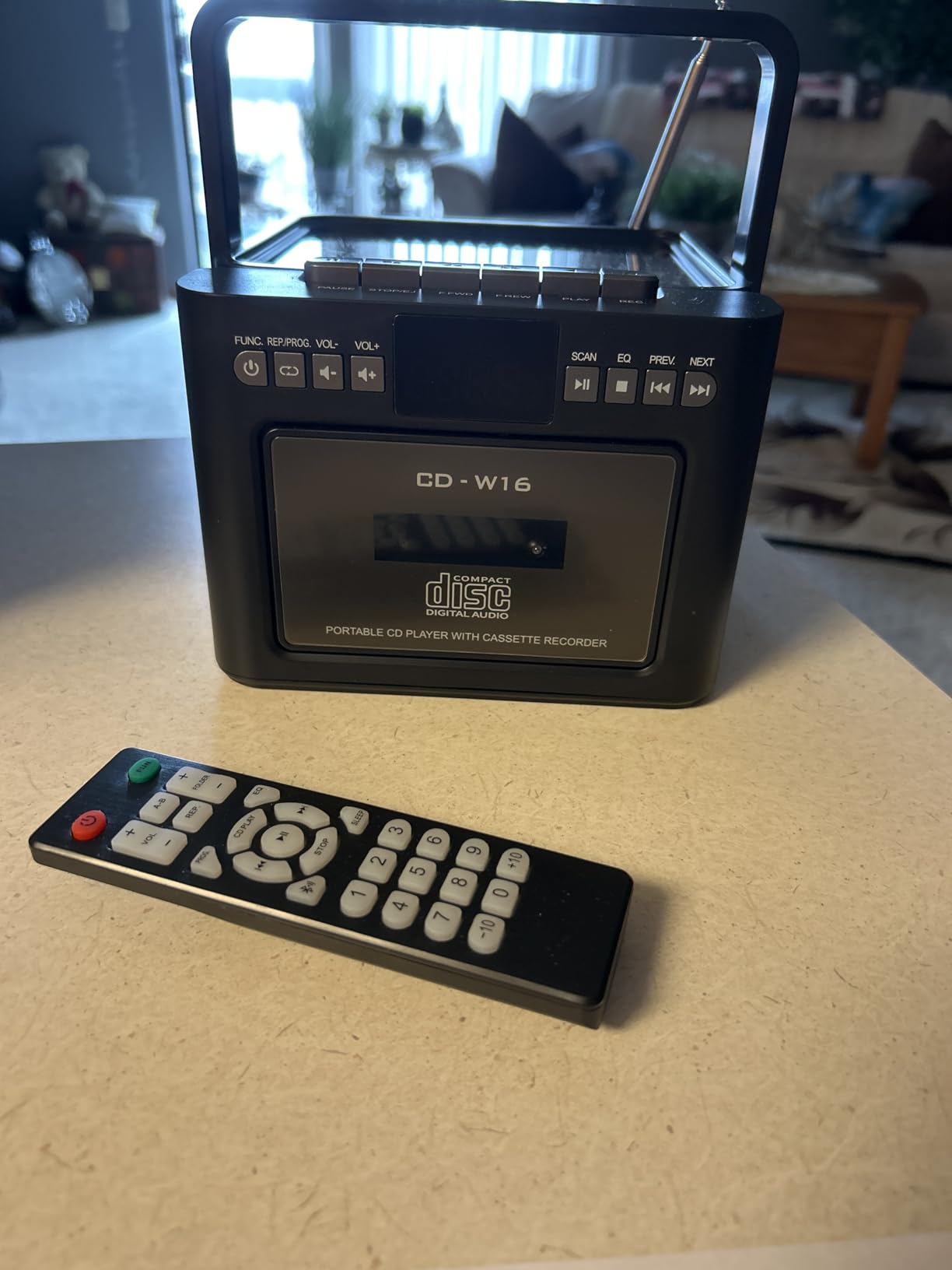 Greadio Boombox CD and Cassette Player Combo, 5000mAh Bluetooth CD Player customer photo 1
